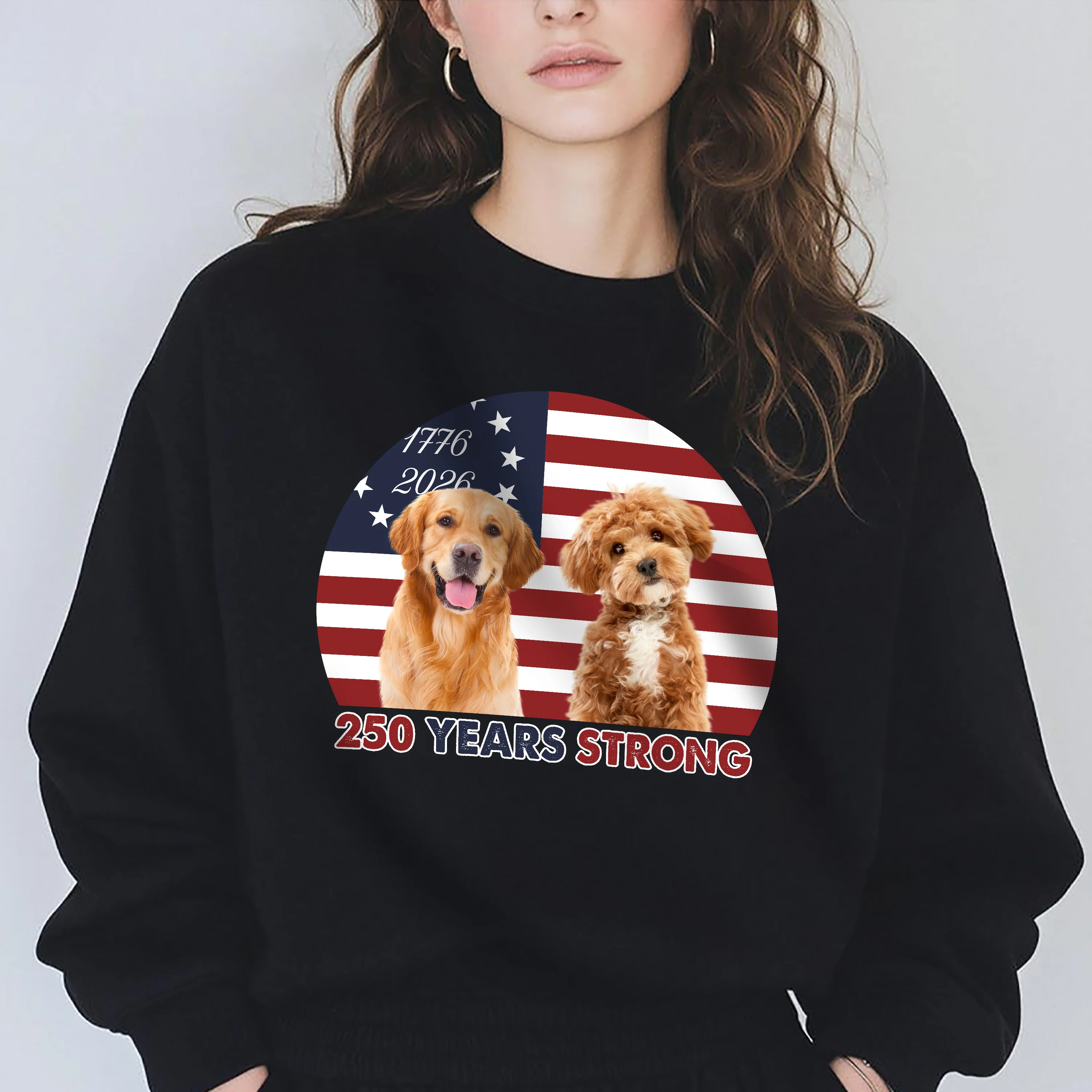 Custom Photo 250 Years Strong Dog Cat Vintage Retro Dark Shirt HO82 901282 - Image 2