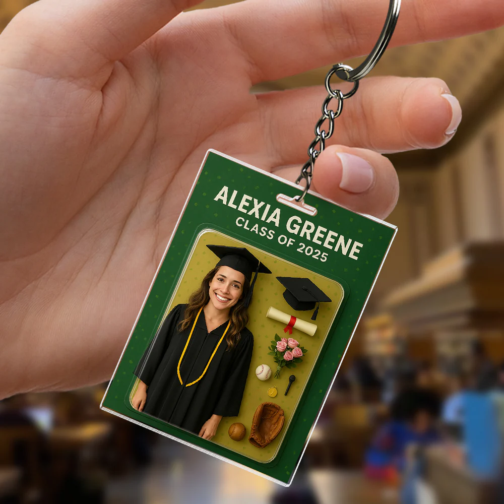 Custom Photo 3D Graduation Action Figure Acrylic Keychain HO82 893904 - Image 2