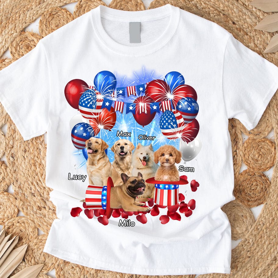 Custom Photo 4th Of July For Dog Lovers Bright Shirt HO82 890734 - Image 2