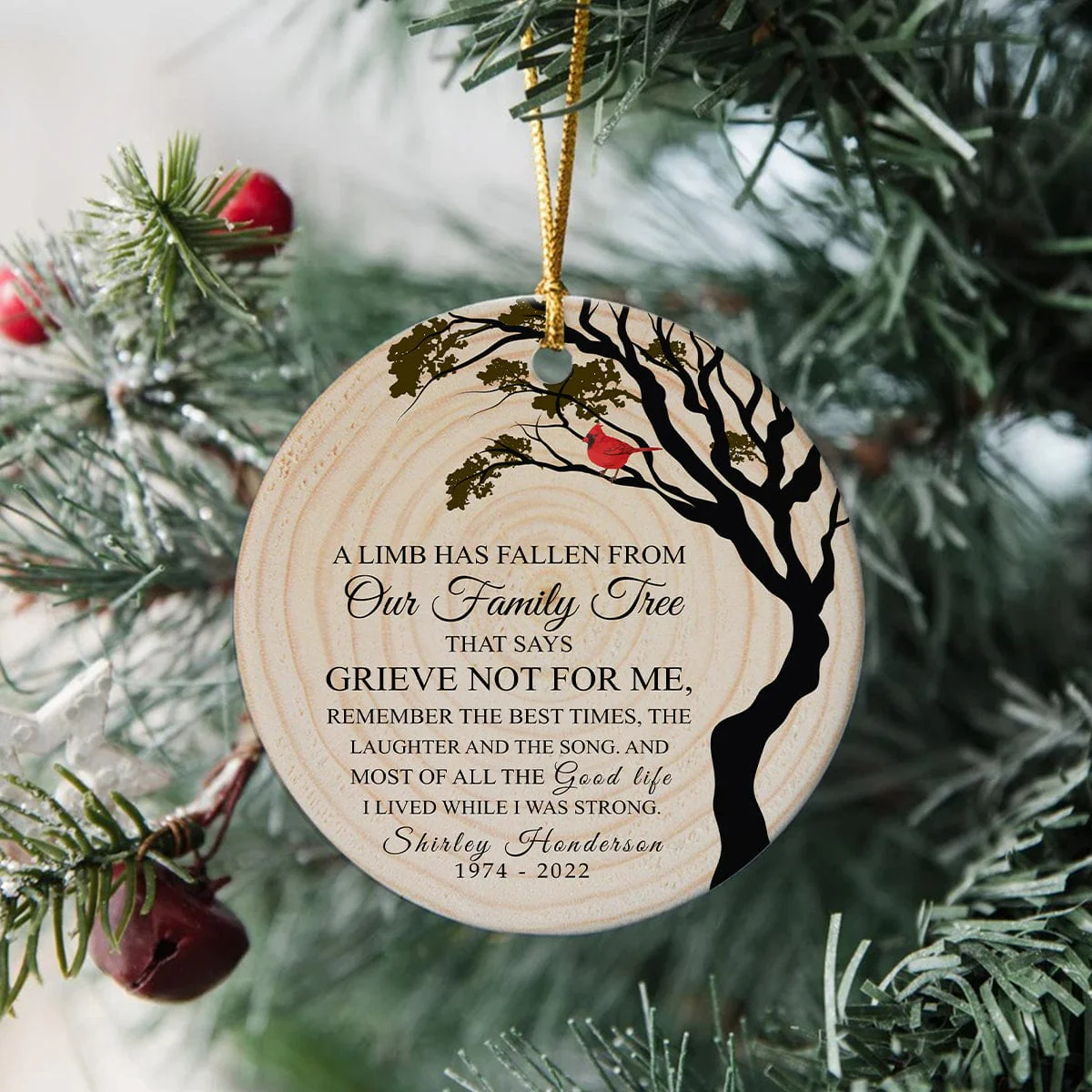 Custom Photo A Limb Has Fallen Loss Of Father Mother Memorial Christmas Ceramic Ornament HO82 893058 - Image 4