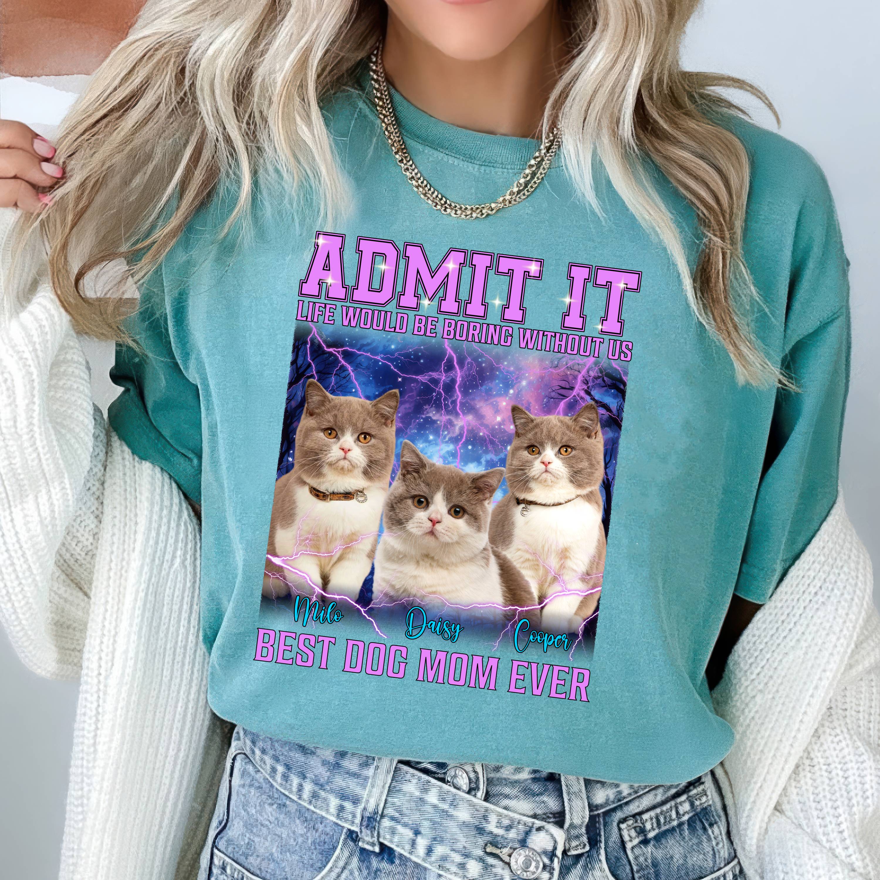 Custom Photo Admit It Life Would Be Boring Without Us Dog Cat Retro Style Comfort Shirt HO82 894890 - Image 5