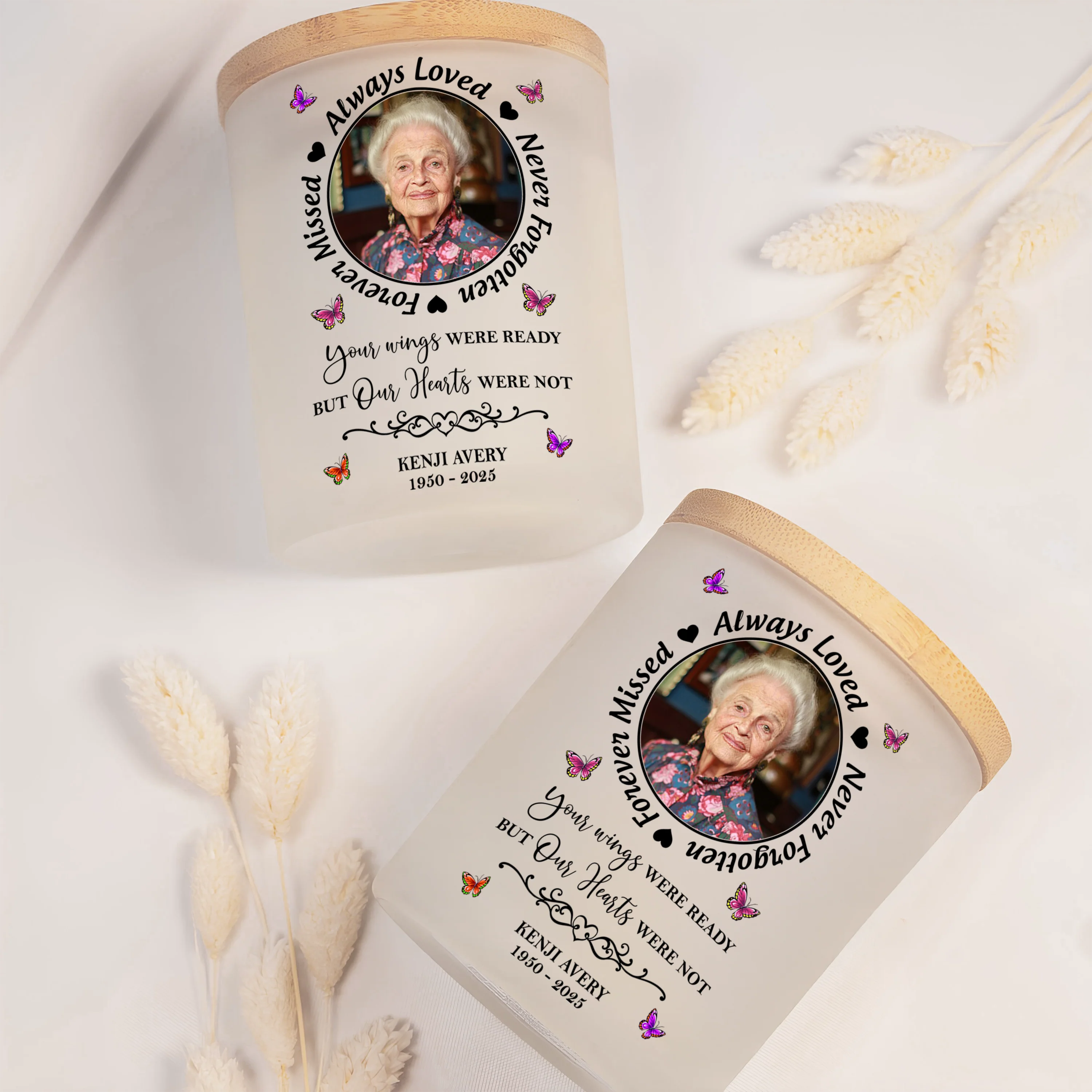Custom Photo Always In Our Thoughts Memorial Glass Jar With LED Candle HO82 893822 - Image 6
