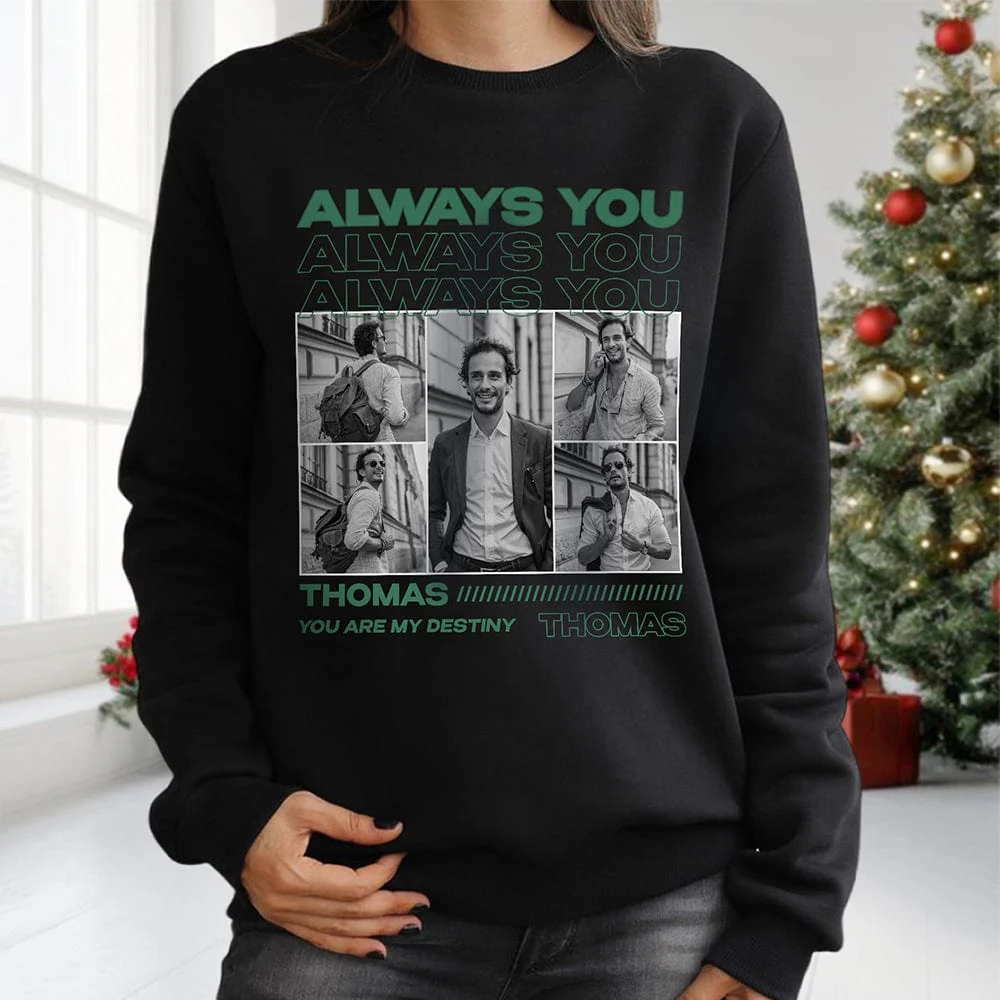 Custom Photo Always You Girlfriend Boyfriend Vintage Birthday Valentine Gift Couple Dark Shirt HO82 893396 - Image 3