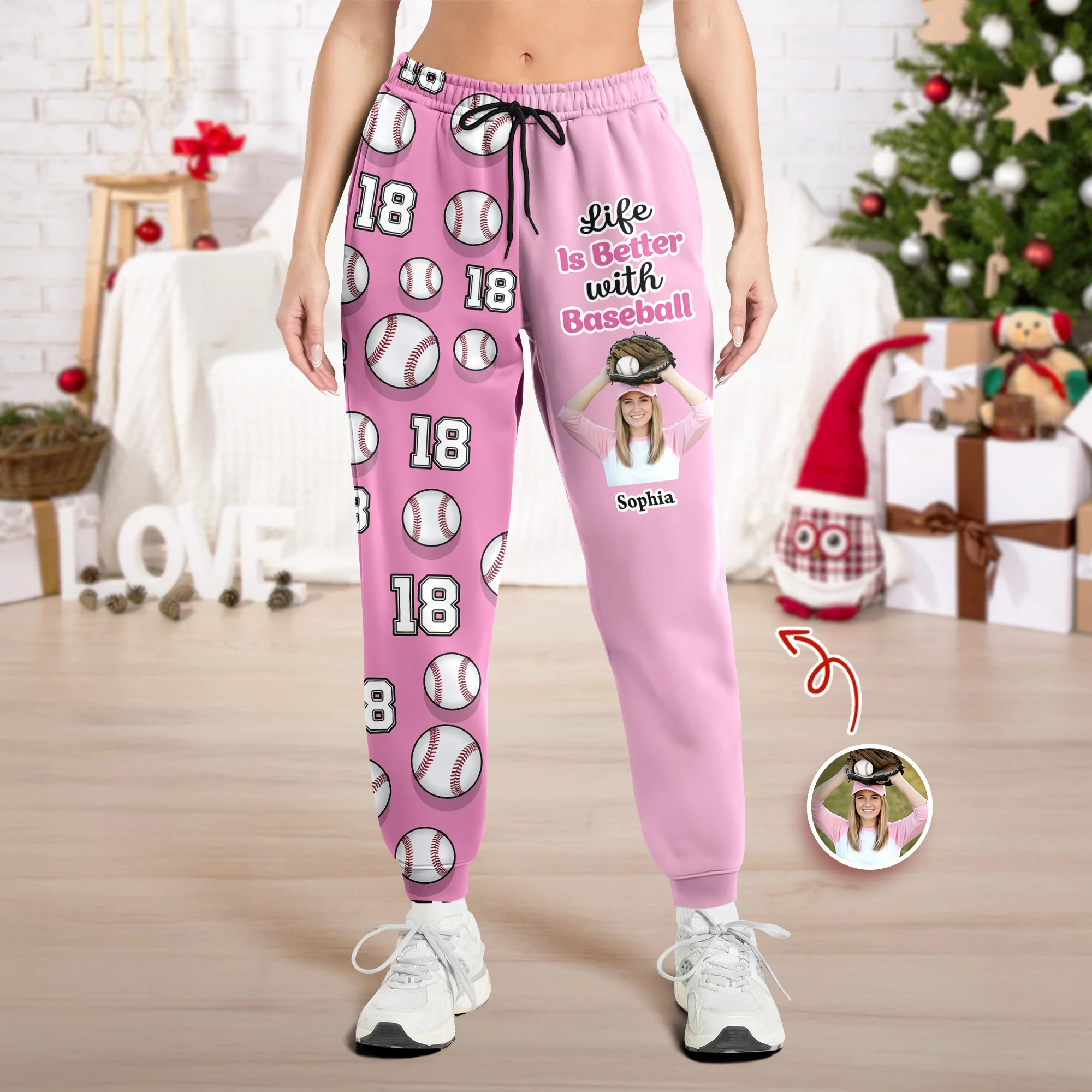 Custom Photo And Name Sport Baseball Jersey Sweatpants HO82 900394 - Image 3