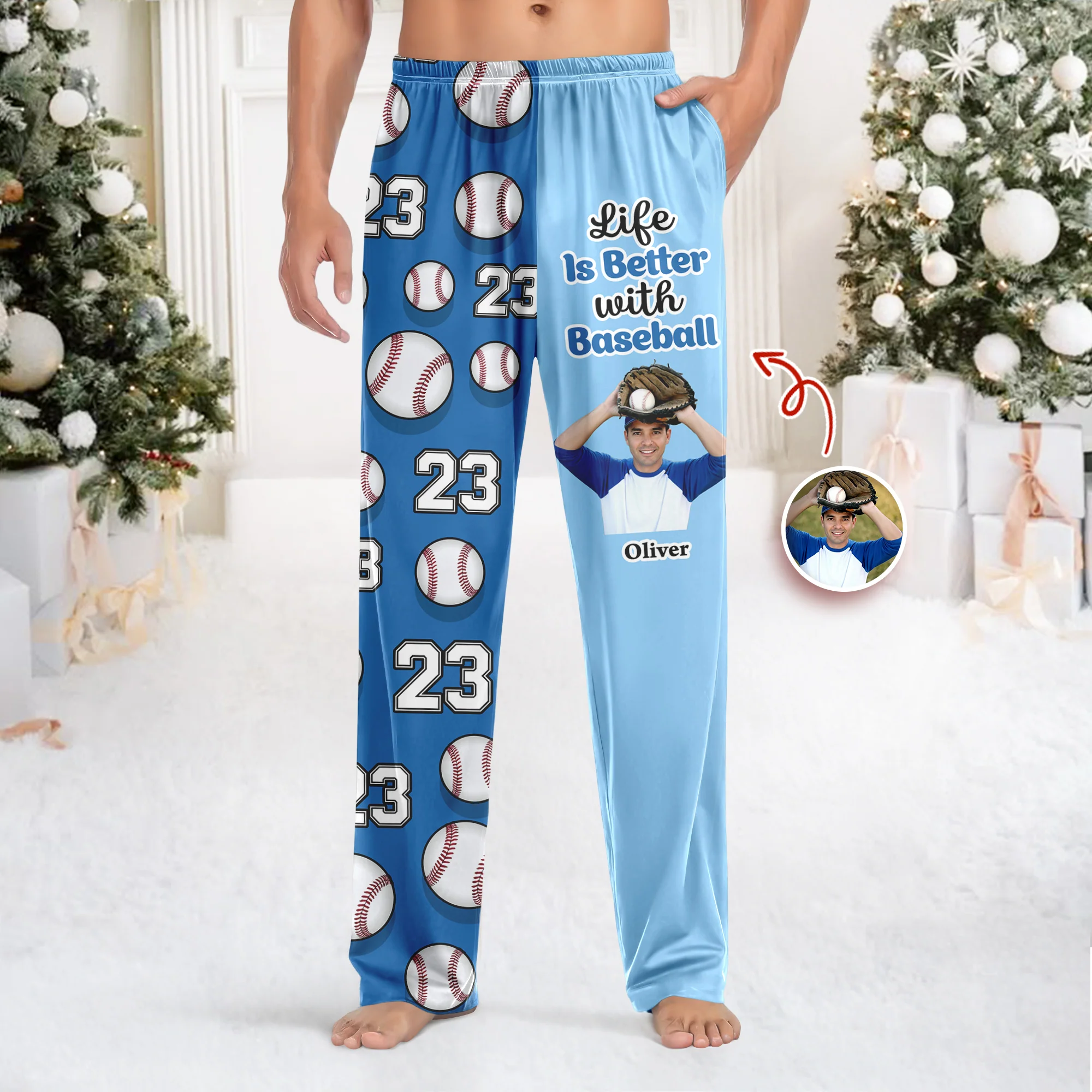 Custom Photo And Name Sport Baseball Jersey Sweatpants HO82 900394 - Image 4