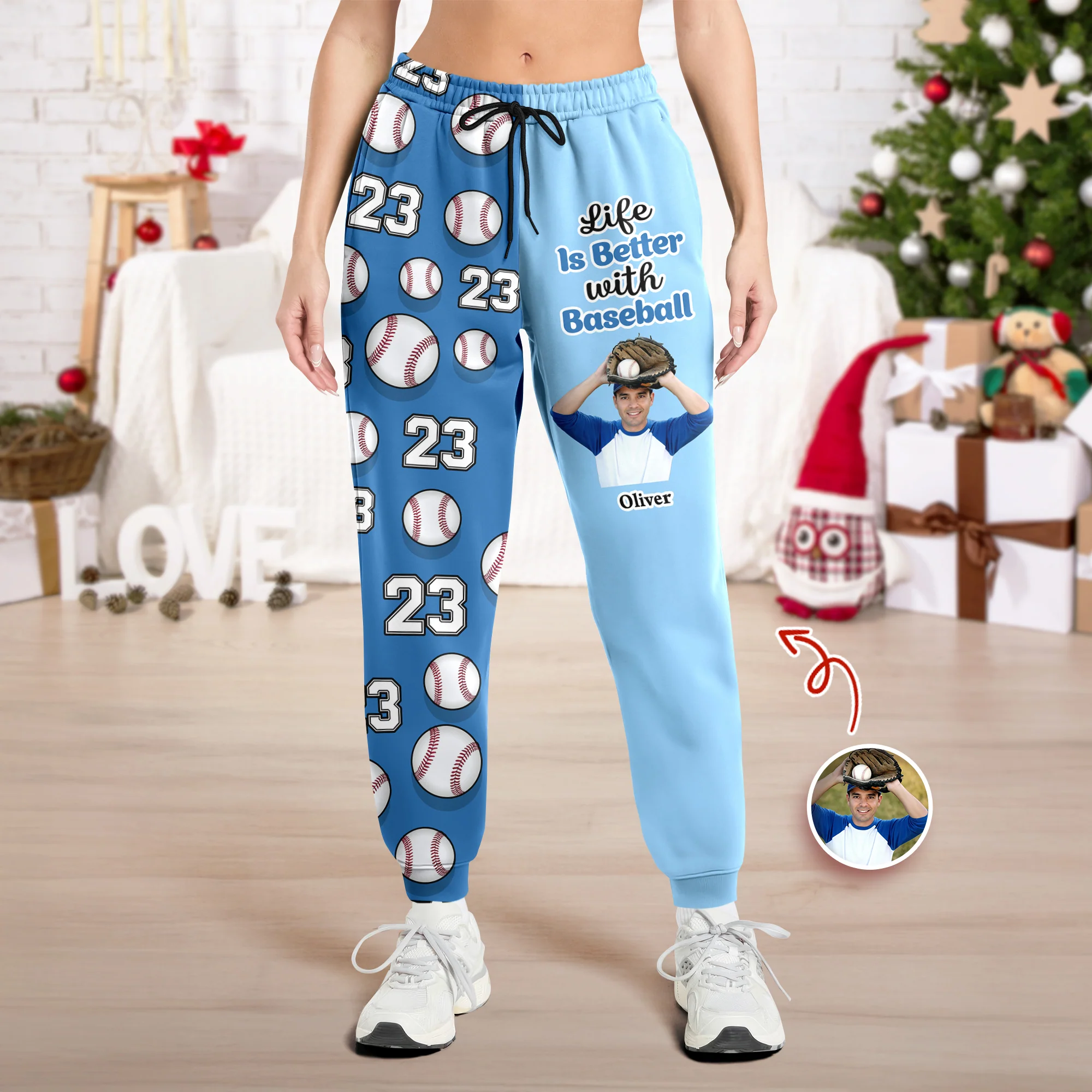Custom Photo And Name Sport Baseball Jersey Sweatpants HO82 900394 - Image 5