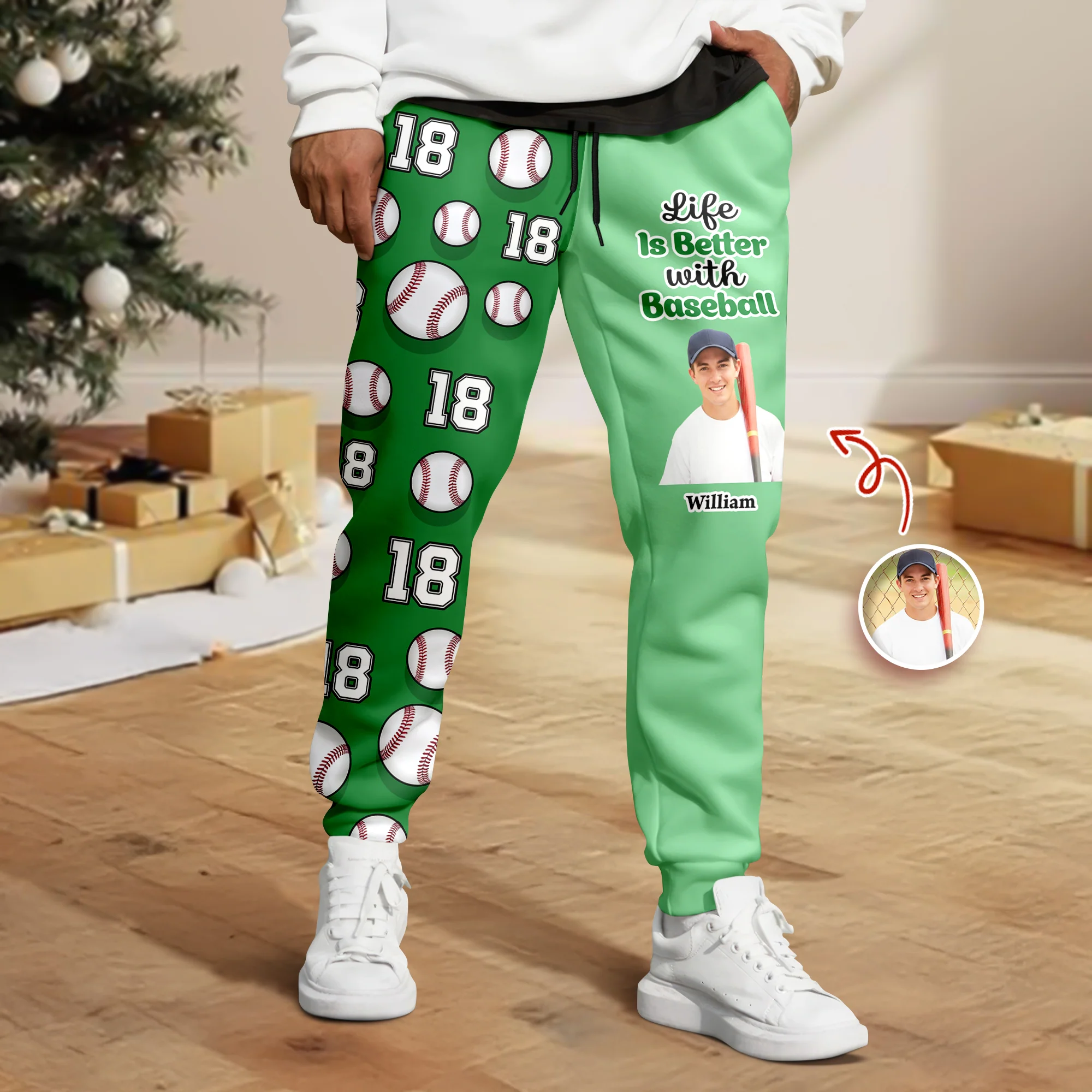 Custom Photo And Name Sport Baseball Jersey Sweatpants HO82 900394 - Image 6