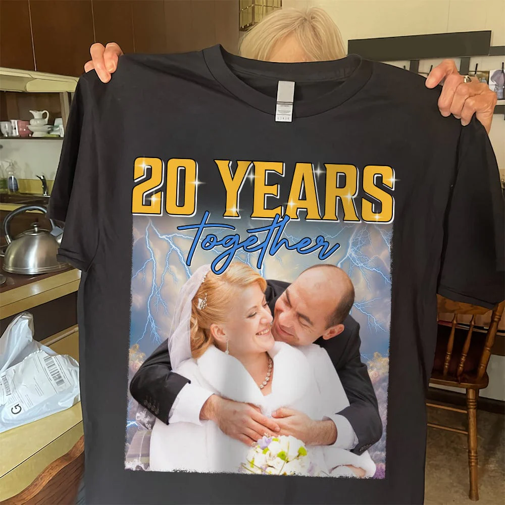 Custom Photo And Year Together For Wedding Anniversary Dark Shirt N304 889990 - Image 2