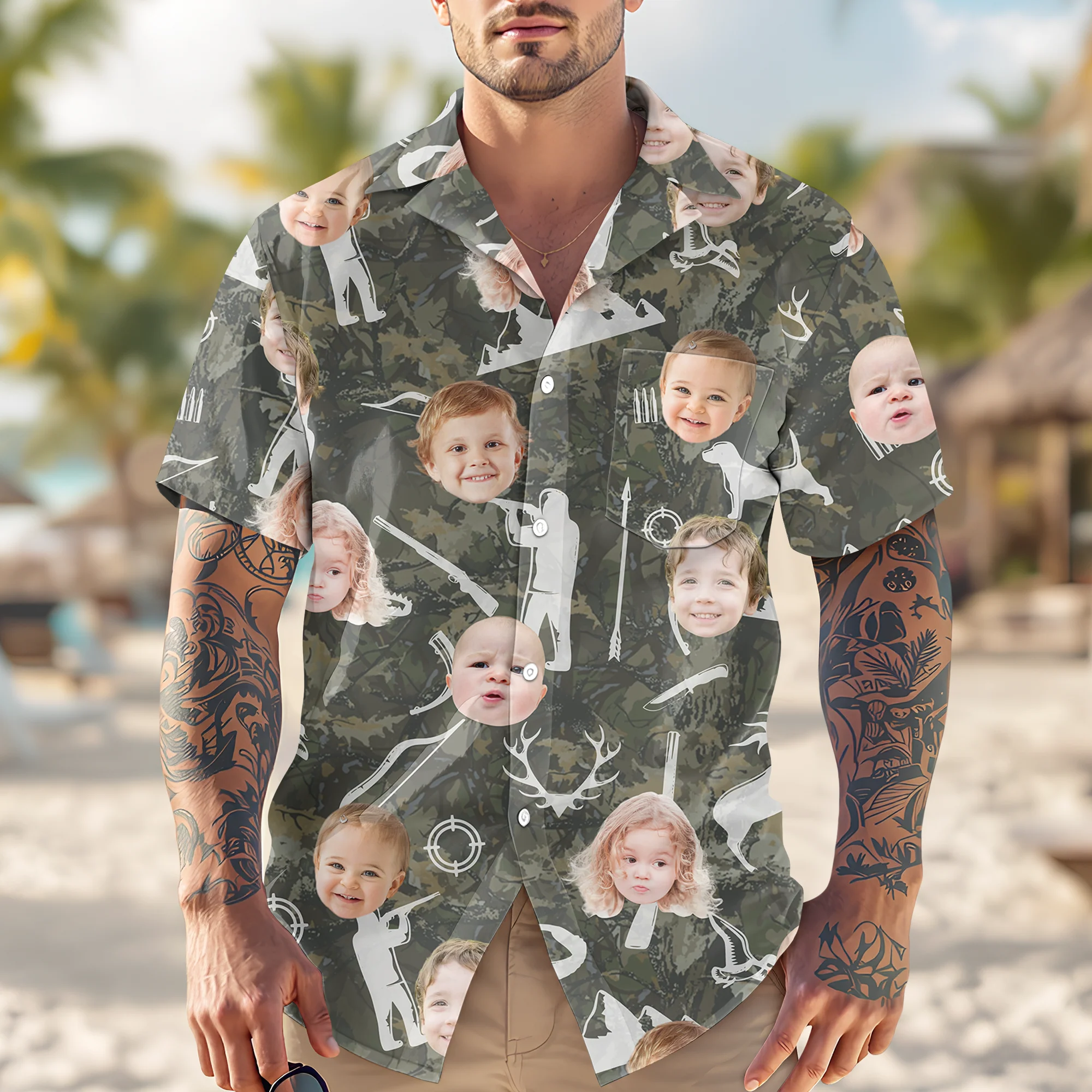 Custom Photo Best Bucking Dad Ever Hunting Hawaii Shirt HO82 893784 - Image 2