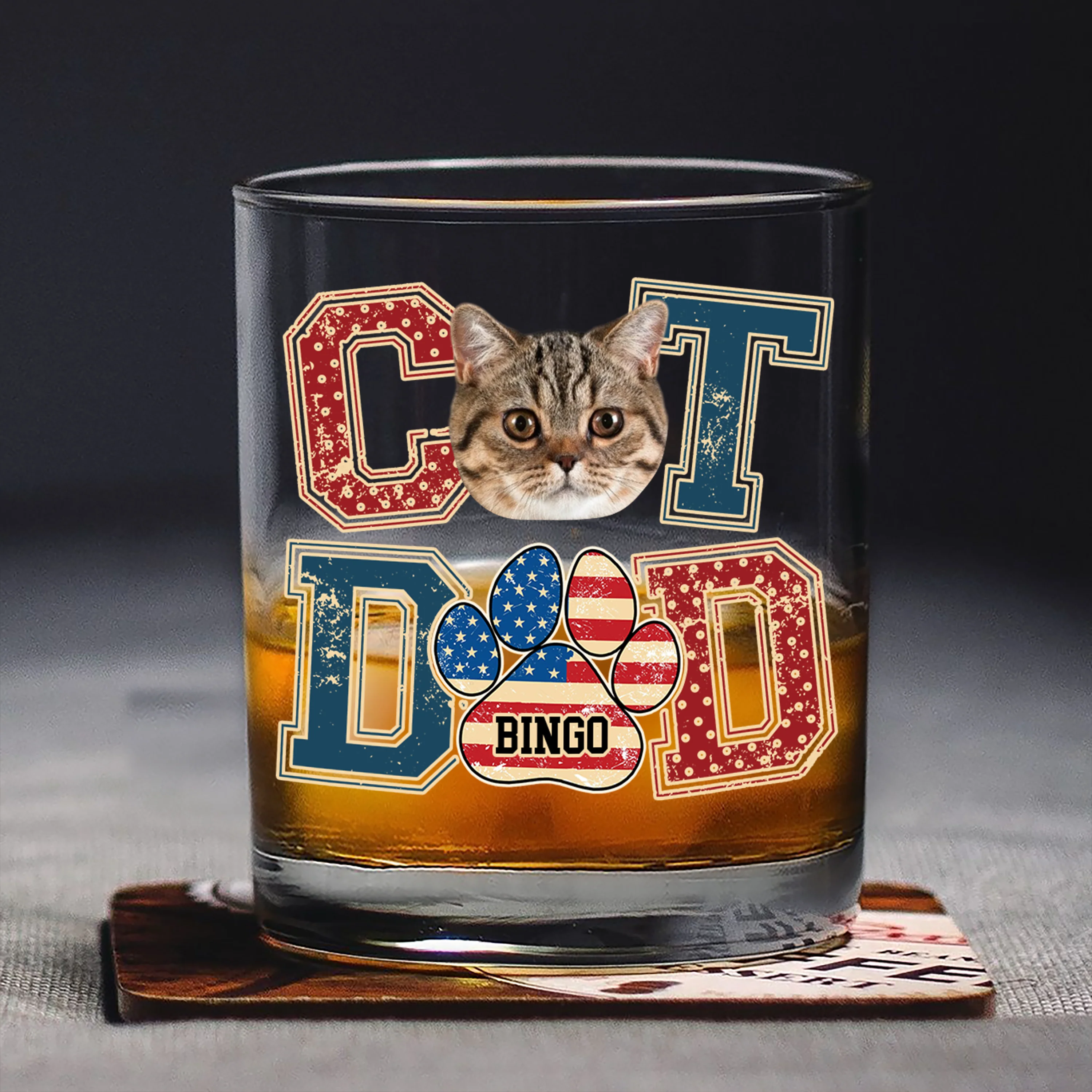 Custom Photo Best Cat Dad Whiskey Glass Gift For Father's Day, Cat Lovers HO82 894038 - Image 8