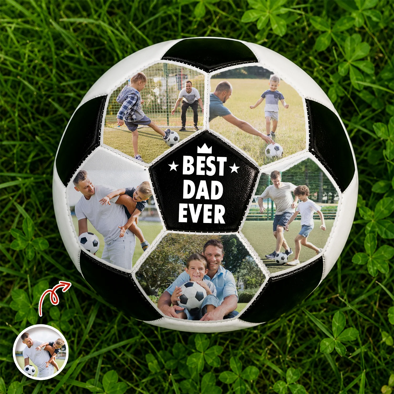 Custom Photo Best Coach Ever Best Dad Ever Soccer Ball - Gift For Dad, Father's Day, Soccer Lovers HO82 902724 - Image 2