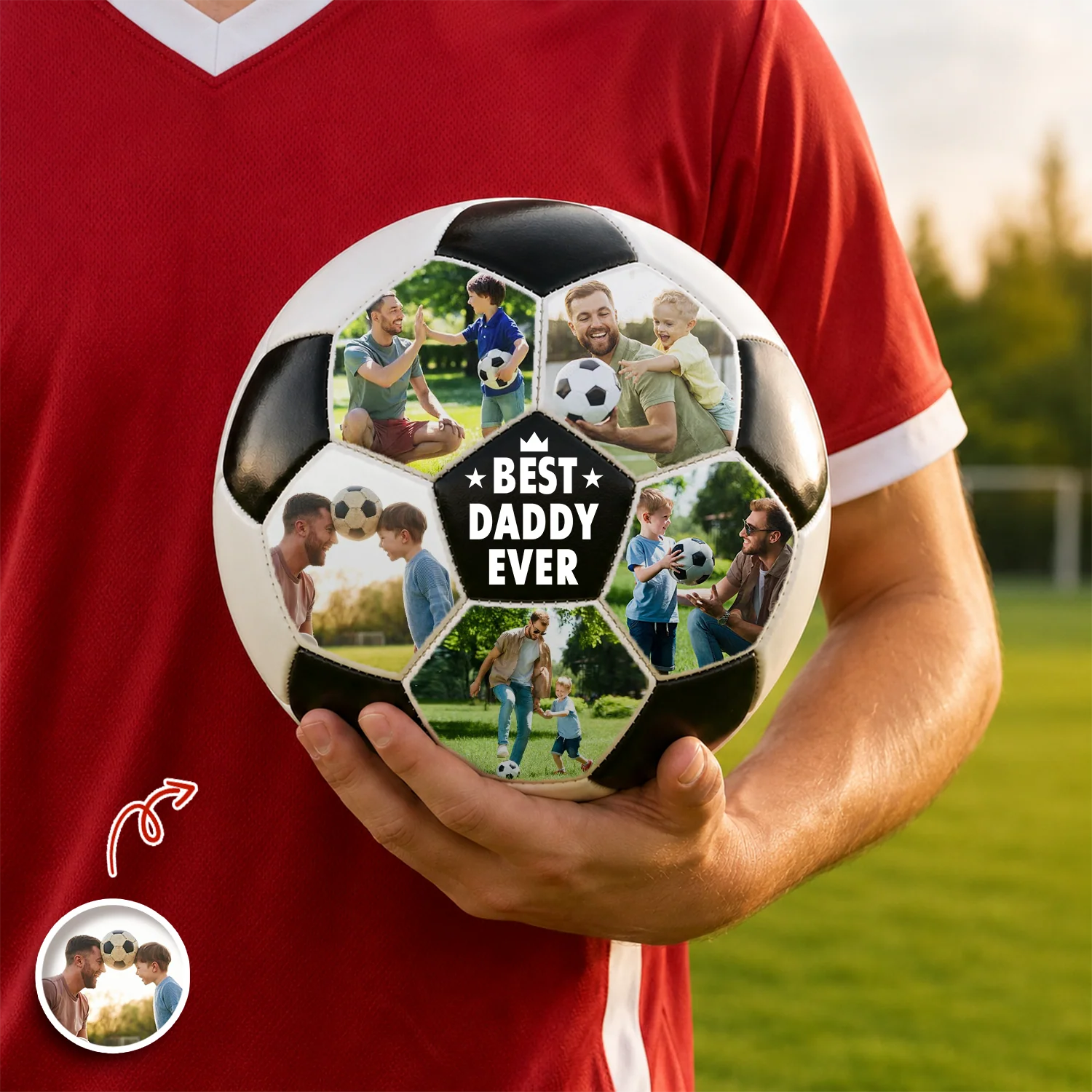Custom Photo Best Coach Ever Best Dad Ever Soccer Ball - Gift For Dad, Father's Day, Soccer Lovers HO82 902724 - Image 3