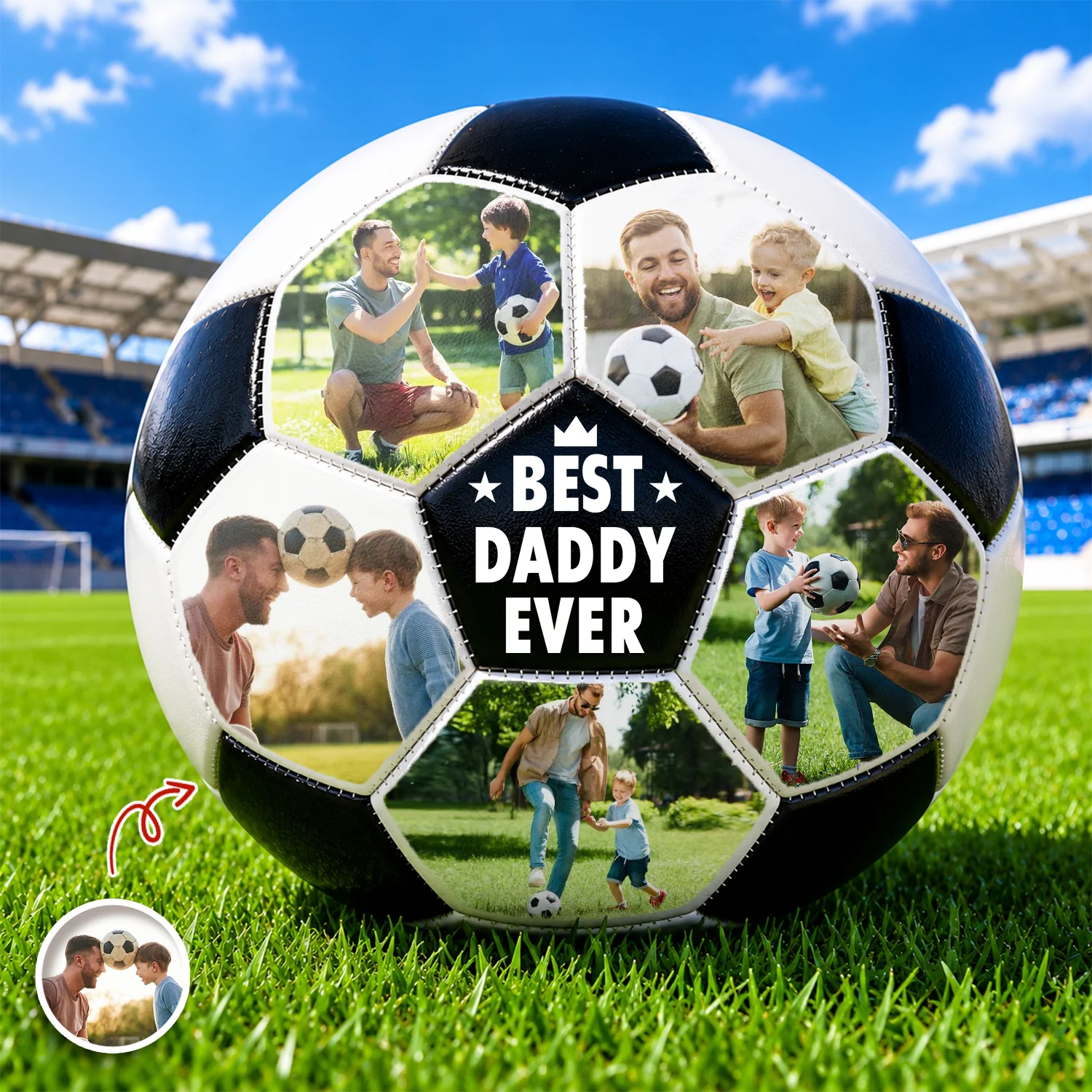 Custom Photo Best Coach Ever Best Dad Ever Soccer Ball - Gift For Dad, Father's Day, Soccer Lovers HO82 902724 - Image 4