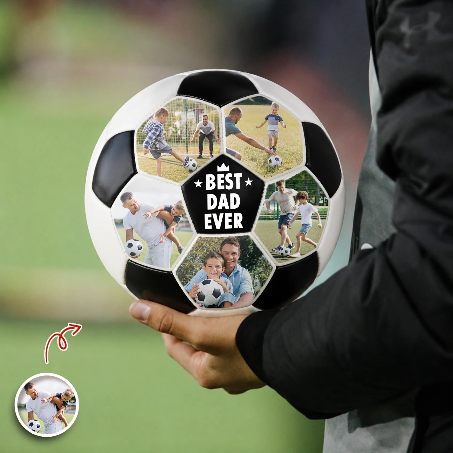 Custom Photo Best Coach Ever Best Dad Ever Soccer Ball - Gift For Dad, Father's Day, Soccer Lovers HO82 902724 - Image 5