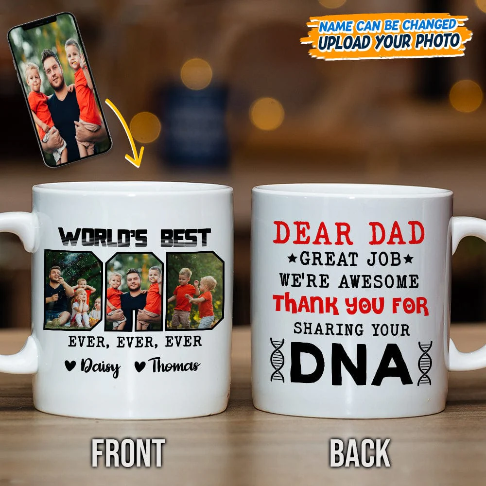 Custom Photo Best Dad Ever Ever Ever Mug NHS87 889122 - Image 2