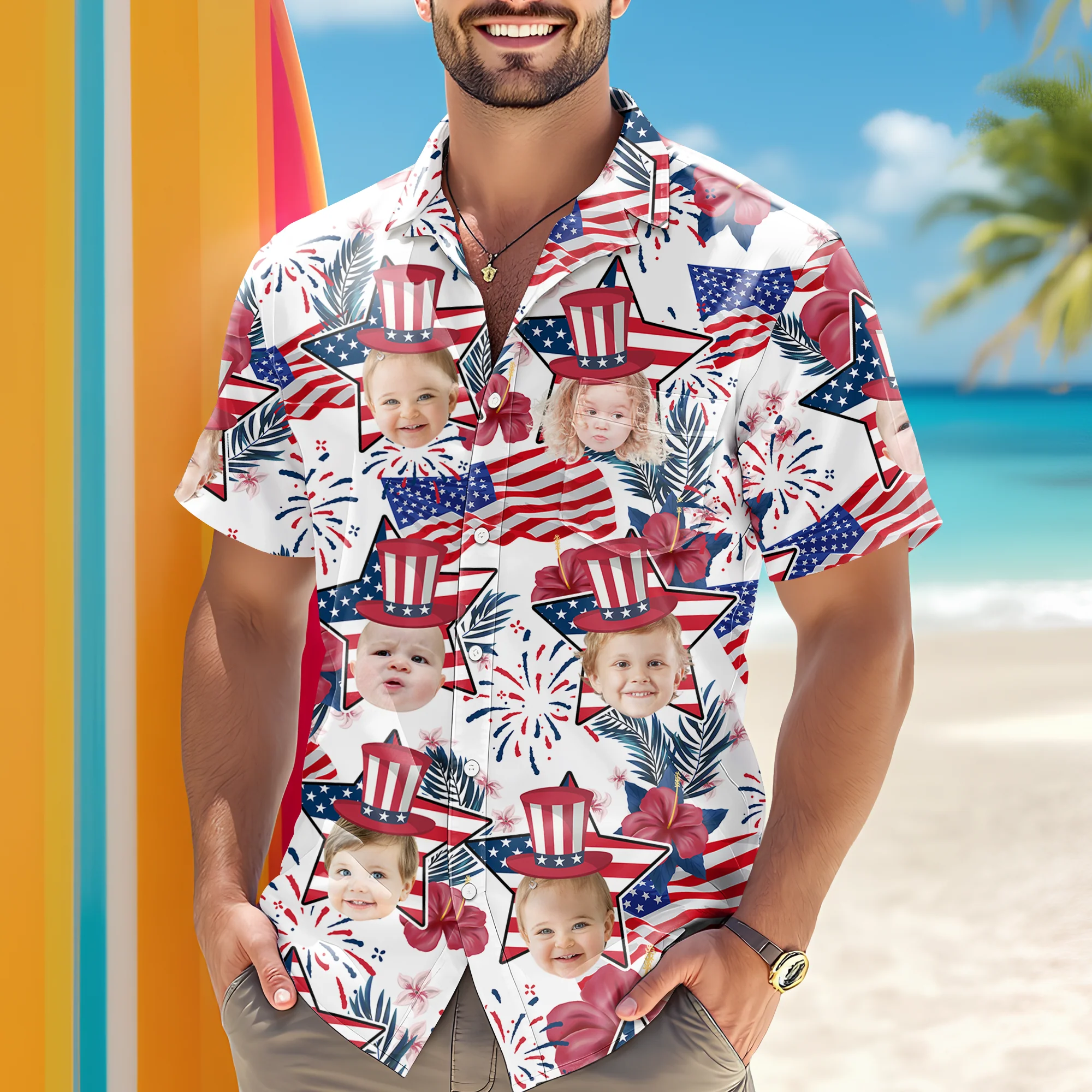 Custom Photo Best Dad Ever Hawaii Shirt Gift For Dad, Father's Day HO82 893788 - Image 2