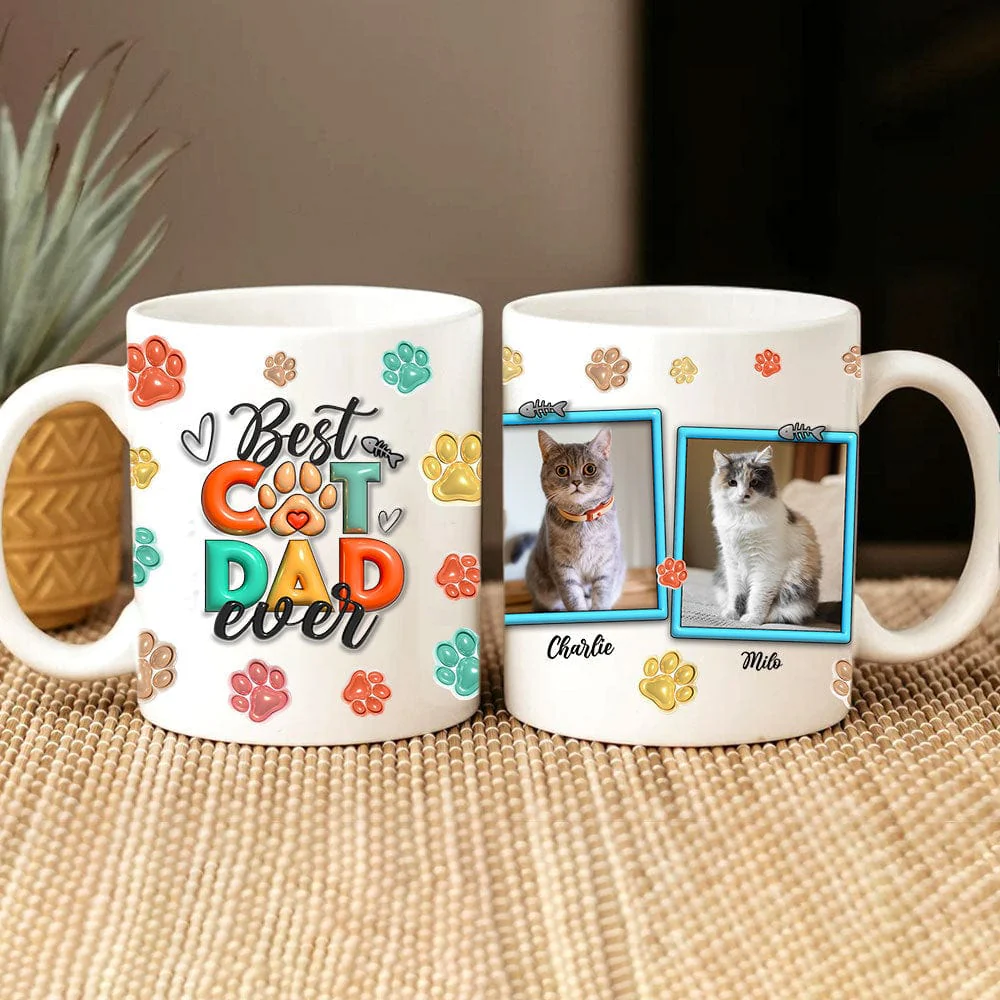 Custom Photo Best Dog Cat Mom Dad Ever With 3D Inflated Pet Mug TA29 890030 - Image 3