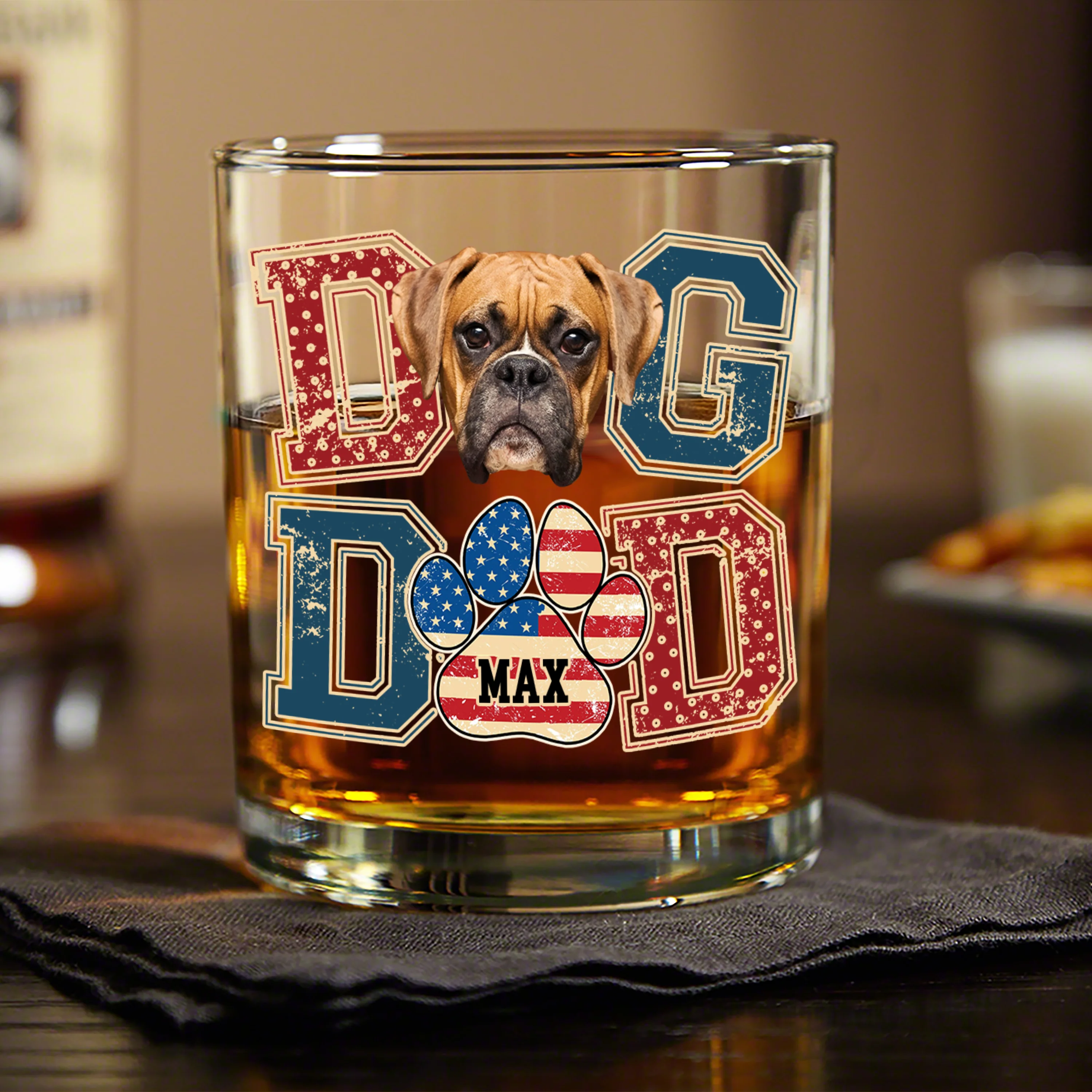 Custom Photo Best Dog Dad, Best Scooper Whiskey Glass Gift For Father's Day, Dog Lovers HO82 894032 - Image 2