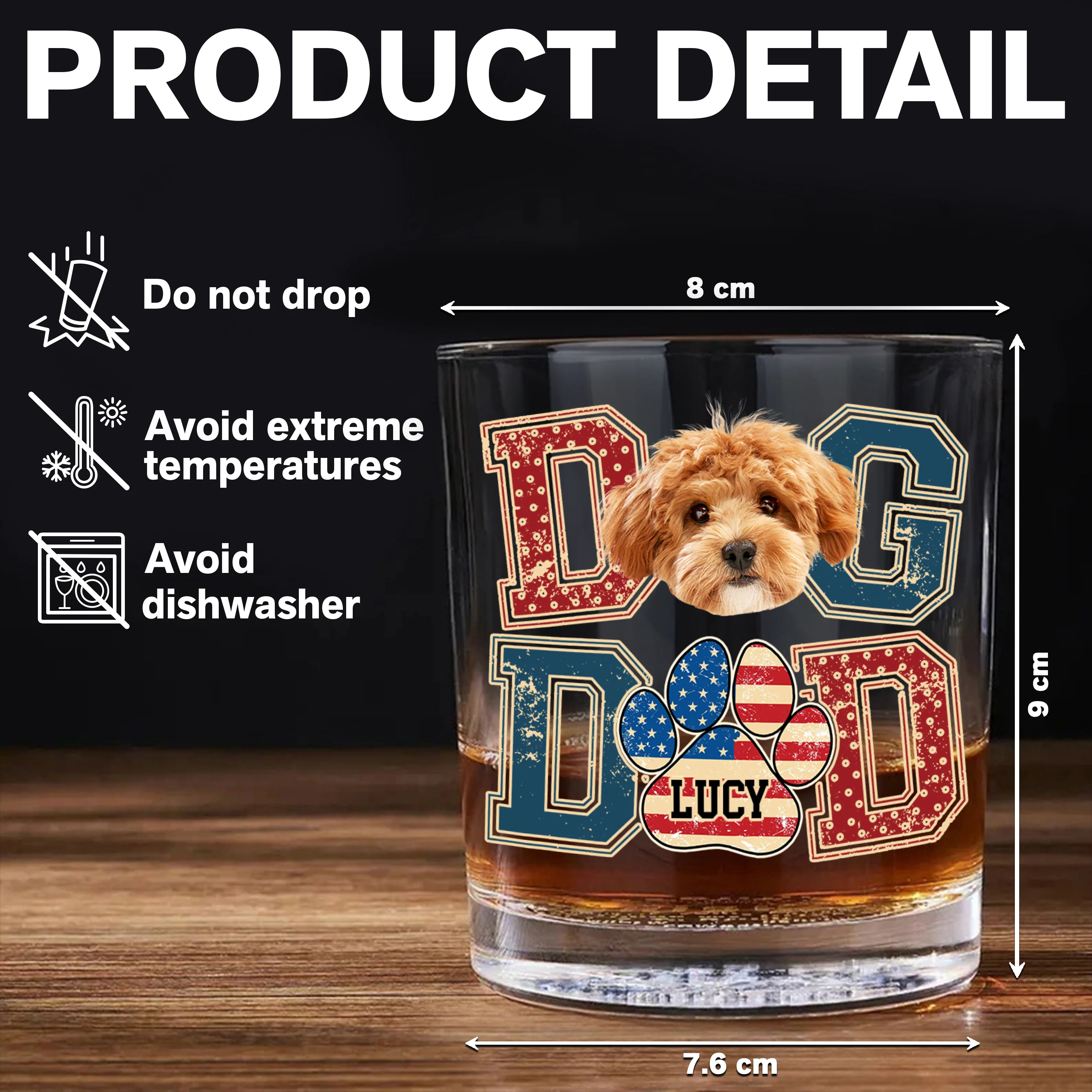 Custom Photo Best Dog Dad, Best Scooper Whiskey Glass Gift For Father's Day, Dog Lovers HO82 894032 - Image 6