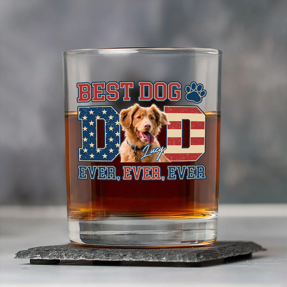 Custom Photo Best Dog Dad Ever Ever Ever Dog Whiskey Glass Gift For Father's Day, Birthday Gifts HO82 893934 - Image 8