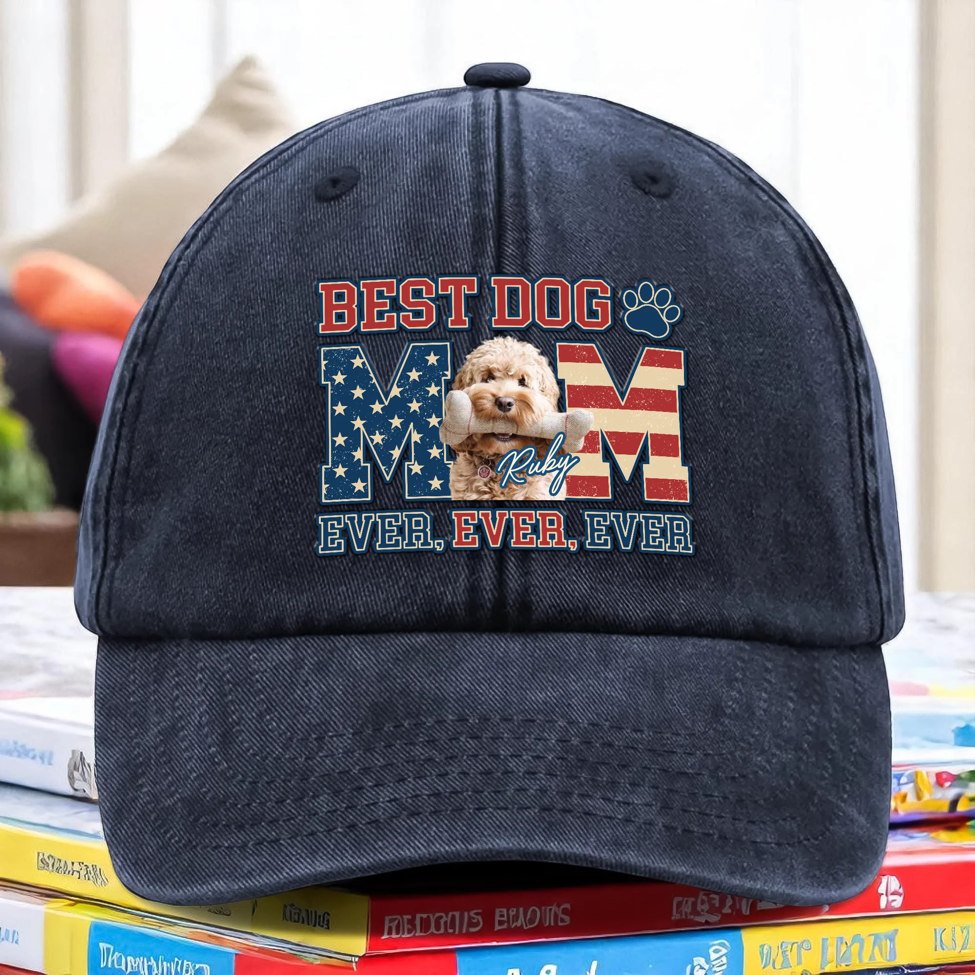 Custom Photo Best Dog Dad Ever Ever Ever Washed Denim Baseball Cap Gift For Father's Day, Birthday Gifts HO82 893936 - Image 8