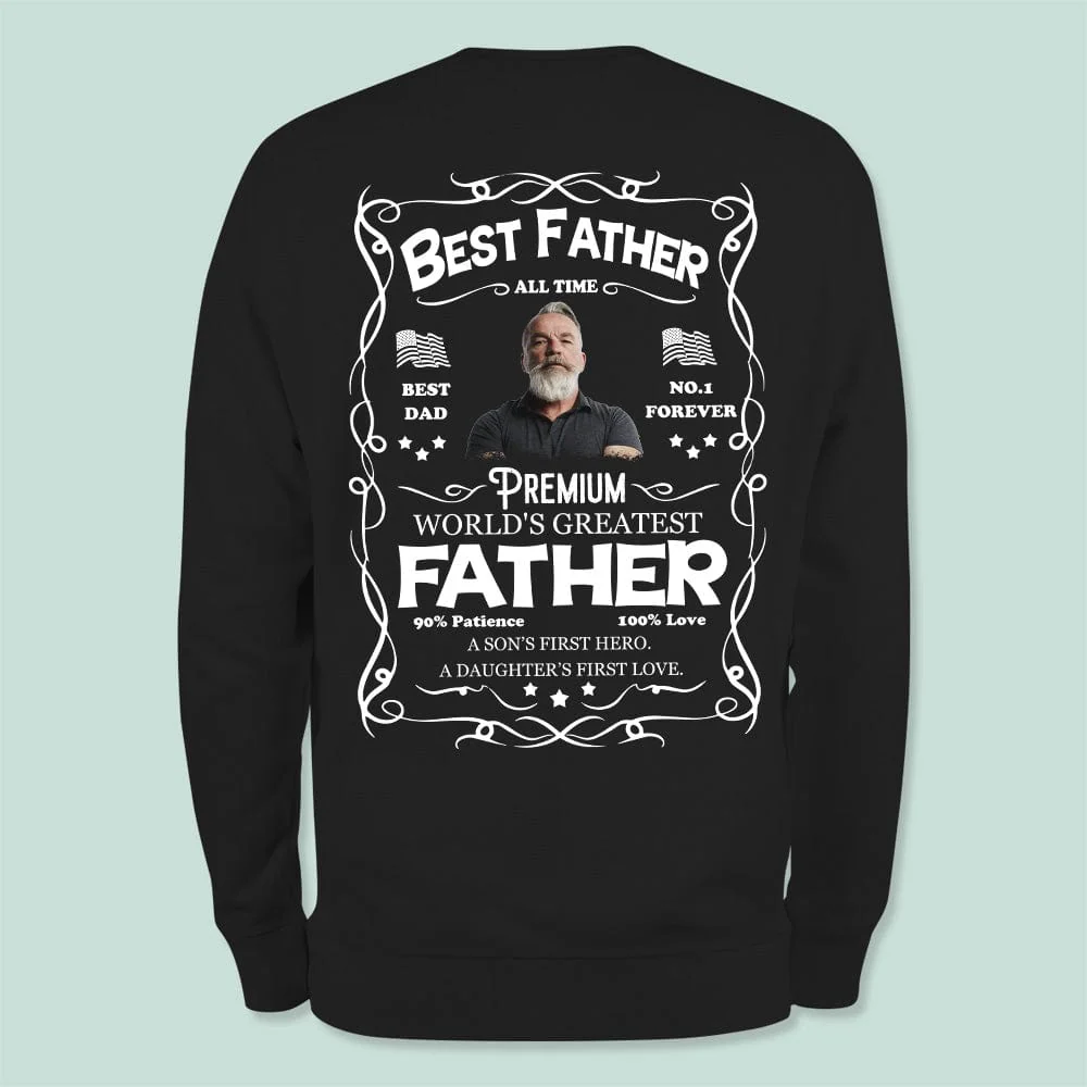 Custom Photo Best Father All Time Shirt N304 889078 - Image 4