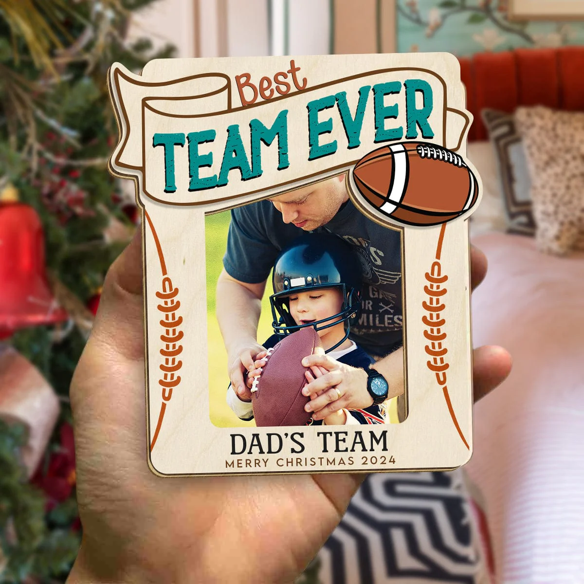 Custom Photo Best Team Ever Football Dad Christmas Gift Car Visor Clip HO82 890698 - Image 6