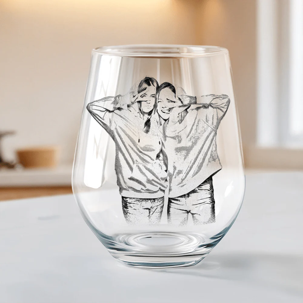 Custom Photo Best Friends Bestie Sisters Stemless Wine Glass Unique Gift HO82 893416 - Image 7