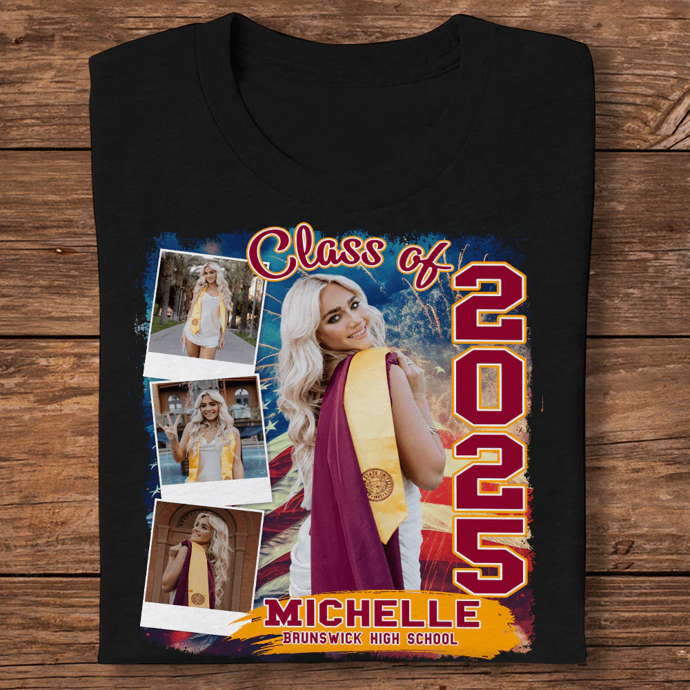 Custom Photo Build Your Own 2025 Graduation Dark Shirt N304 890096 - Image 3