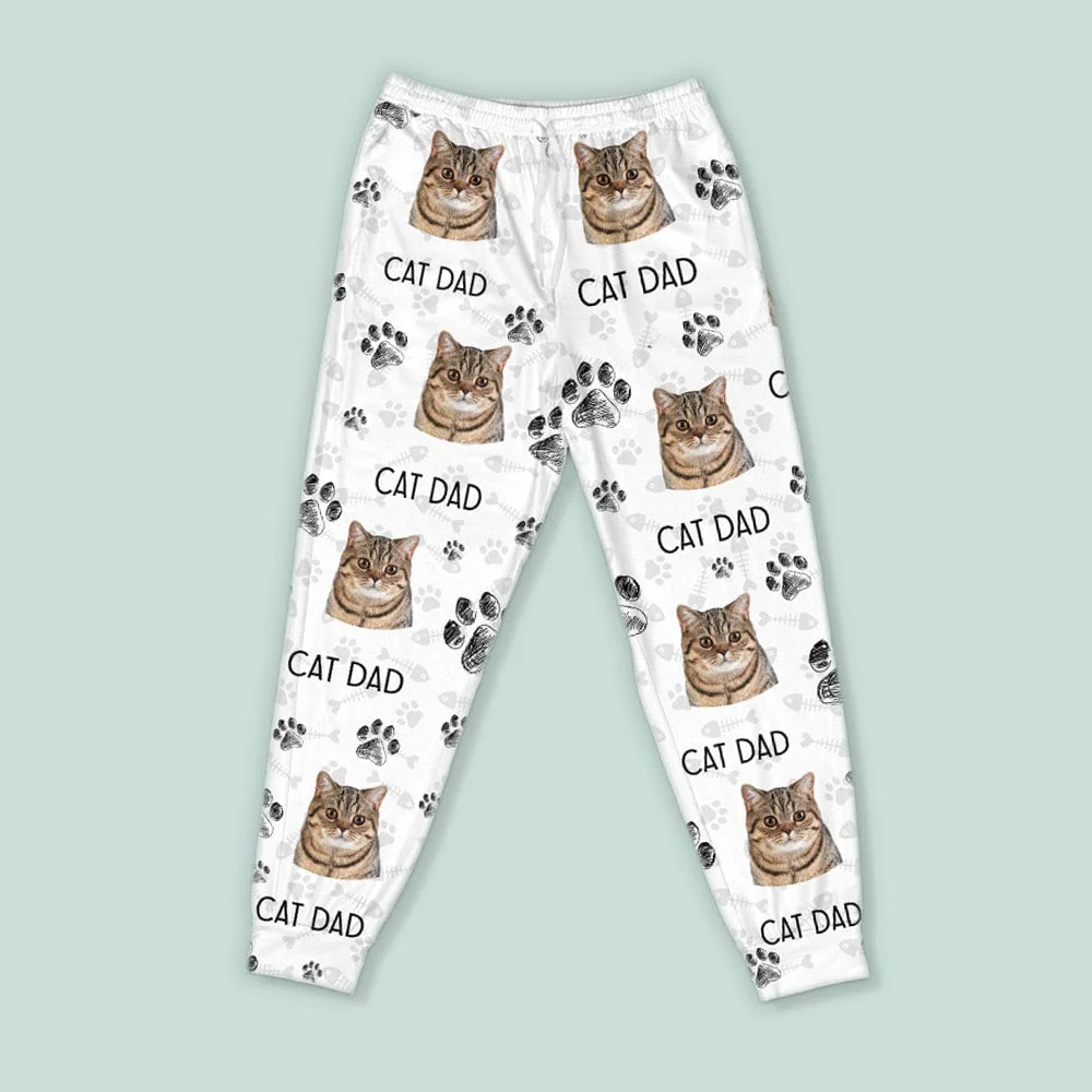 Custom Portrait Cat Mom Cat Dad With Paw Pattern Sleepwear N304 889762 - Image 7