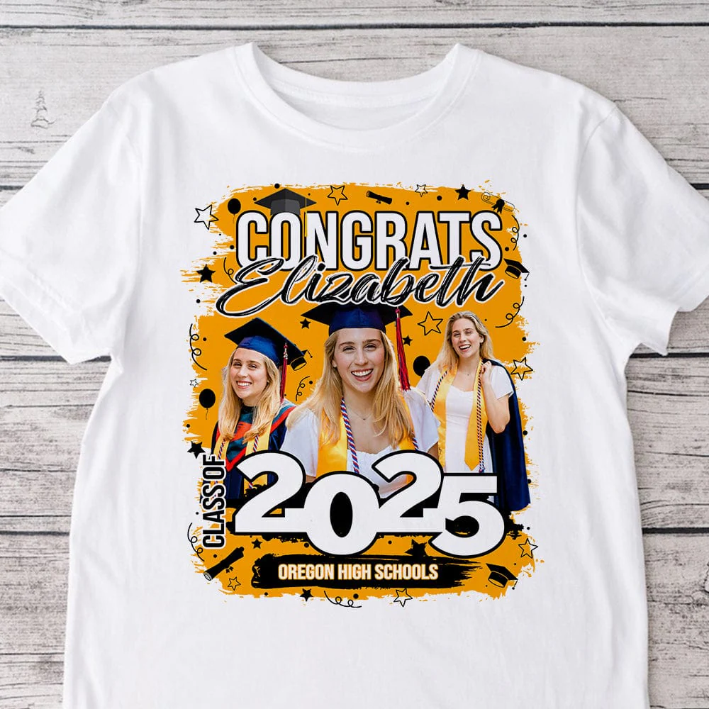 Custom Photo Class Of 2025 Congrats Graduation Bright Shirt TA29 890118 - Image 3