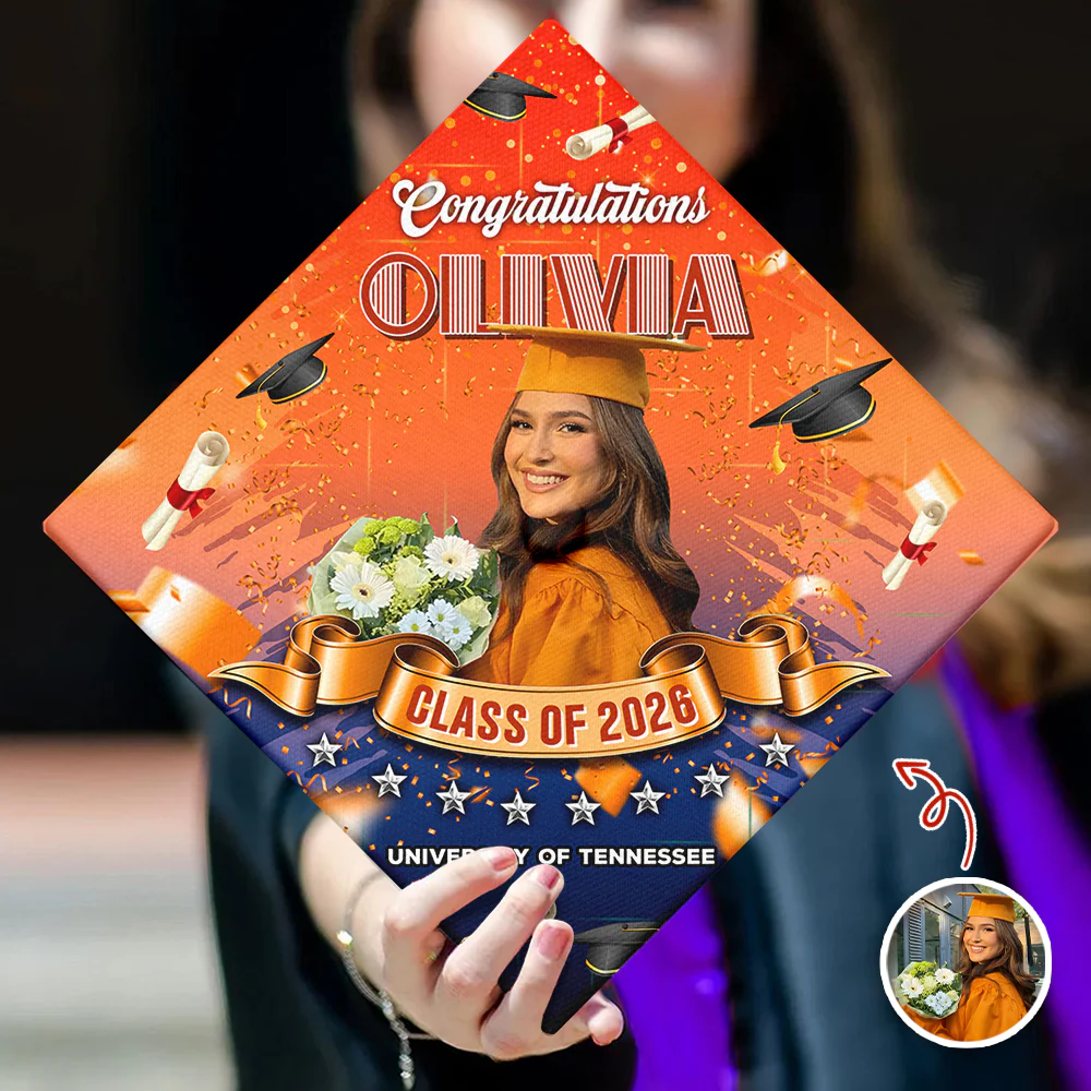 Custom Photo Congrats Class Of 2026 Graduation Cap Topper HO82 901660 - Image 4