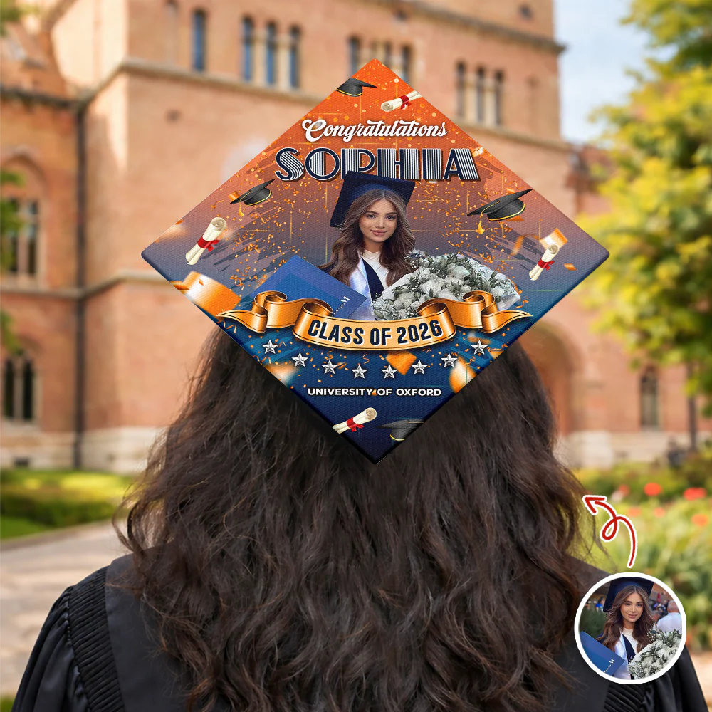 Custom Photo Congrats Class Of 2026 Graduation Cap Topper HO82 901660 - Image 7