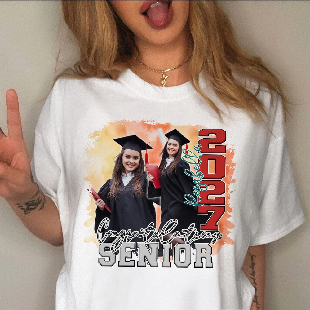 Custom Photo Congratulations Senior 2025 Graduation Bright Shirt T368 890122 - Image 21