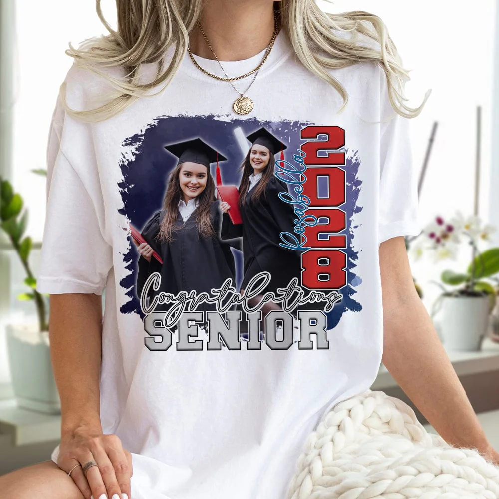 Custom Photo Congratulations Senior 2025 Graduation Bright Shirt T368 890122 - Image 25