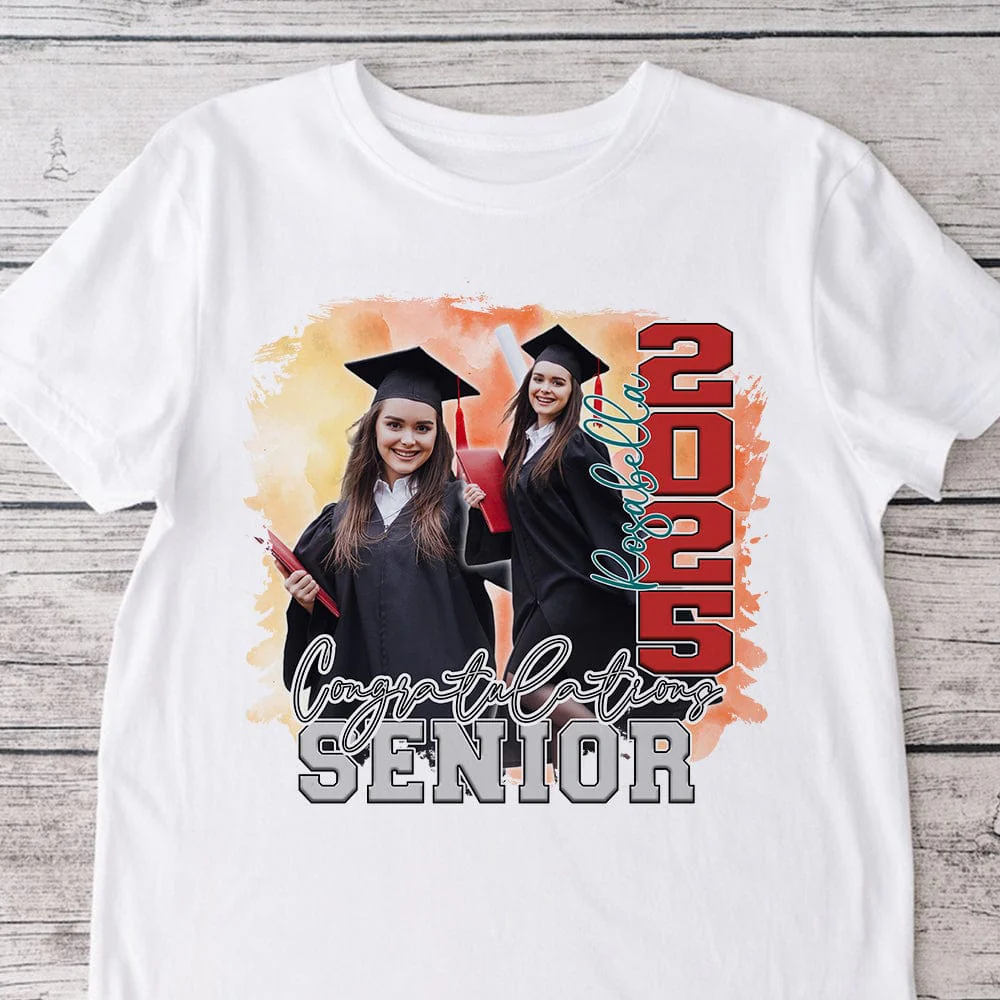 Custom Photo Congratulations Senior 2025 Graduation Bright Shirt T368 890122 - Image 3