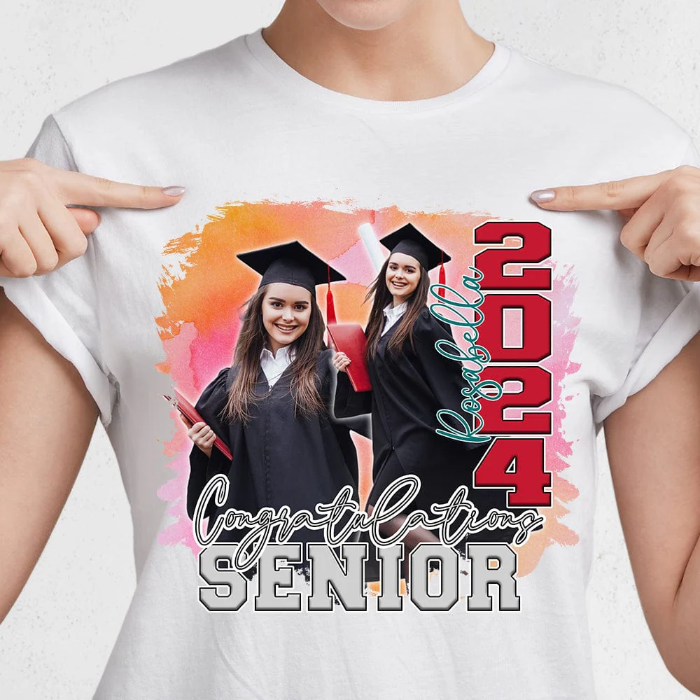 Custom Photo Congratulations Senior 2025 Graduation Bright Shirt T368 890122 - Image 39
