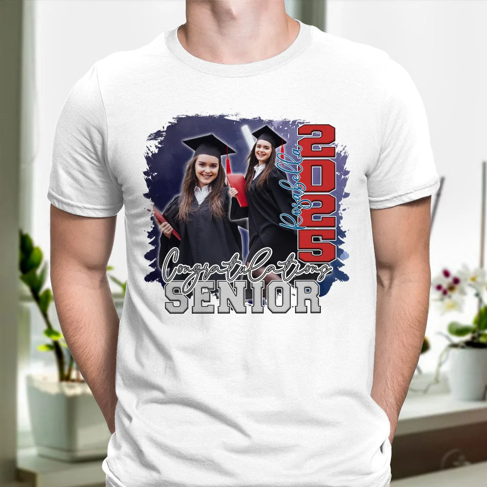 Custom Photo Congratulations Senior 2025 Graduation Bright Shirt T368 890122 - Image 4