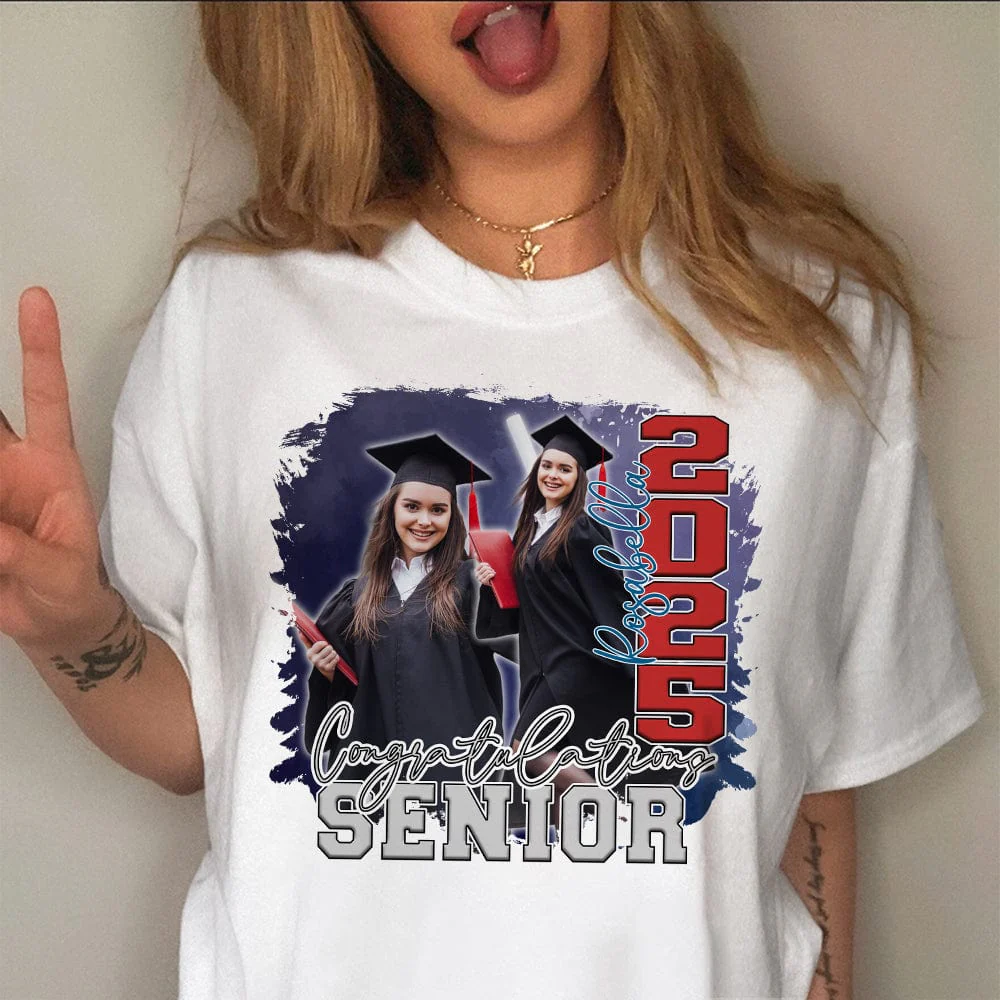 Custom Photo Congratulations Senior 2025 Graduation Bright Shirt T368 890122 - Image 5