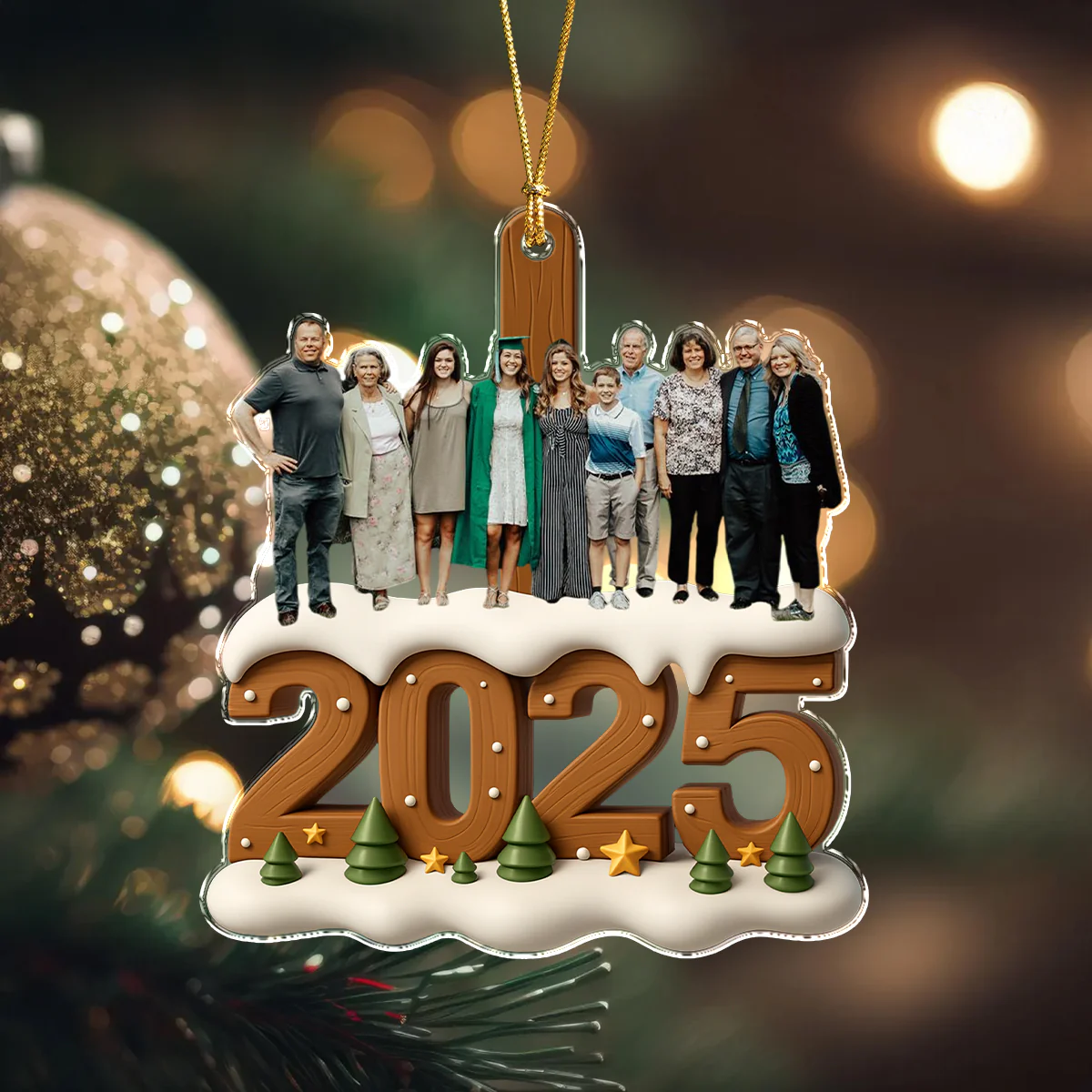 Custom Photo Cozy Xmas Crew Family Acrylic Ornament Gift For Mom, Dad, Brother, Sister, Kids HO82 900042 - Image 2