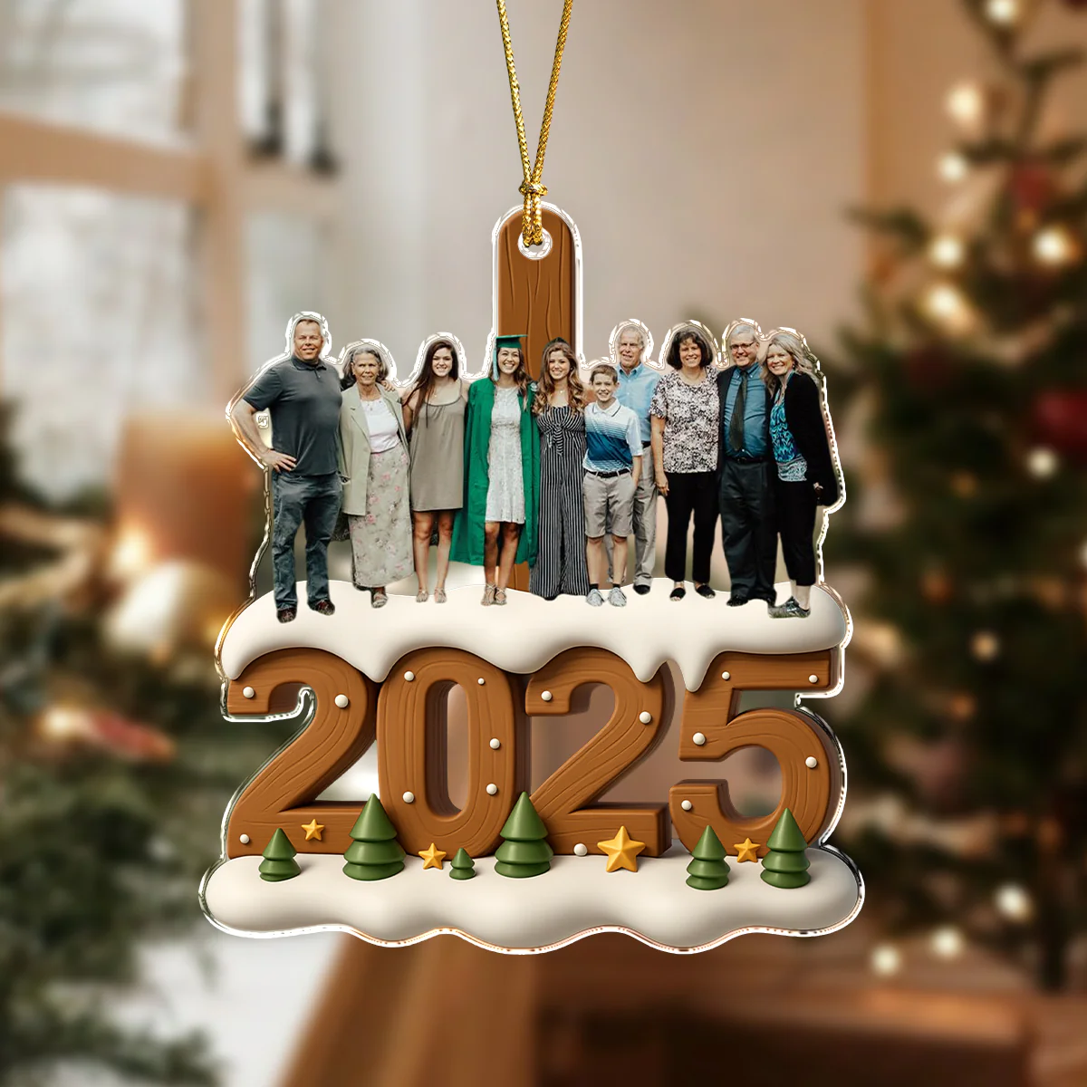 Custom Photo Cozy Xmas Crew Family Acrylic Ornament Gift For Mom, Dad, Brother, Sister, Kids HO82 900042 - Image 4