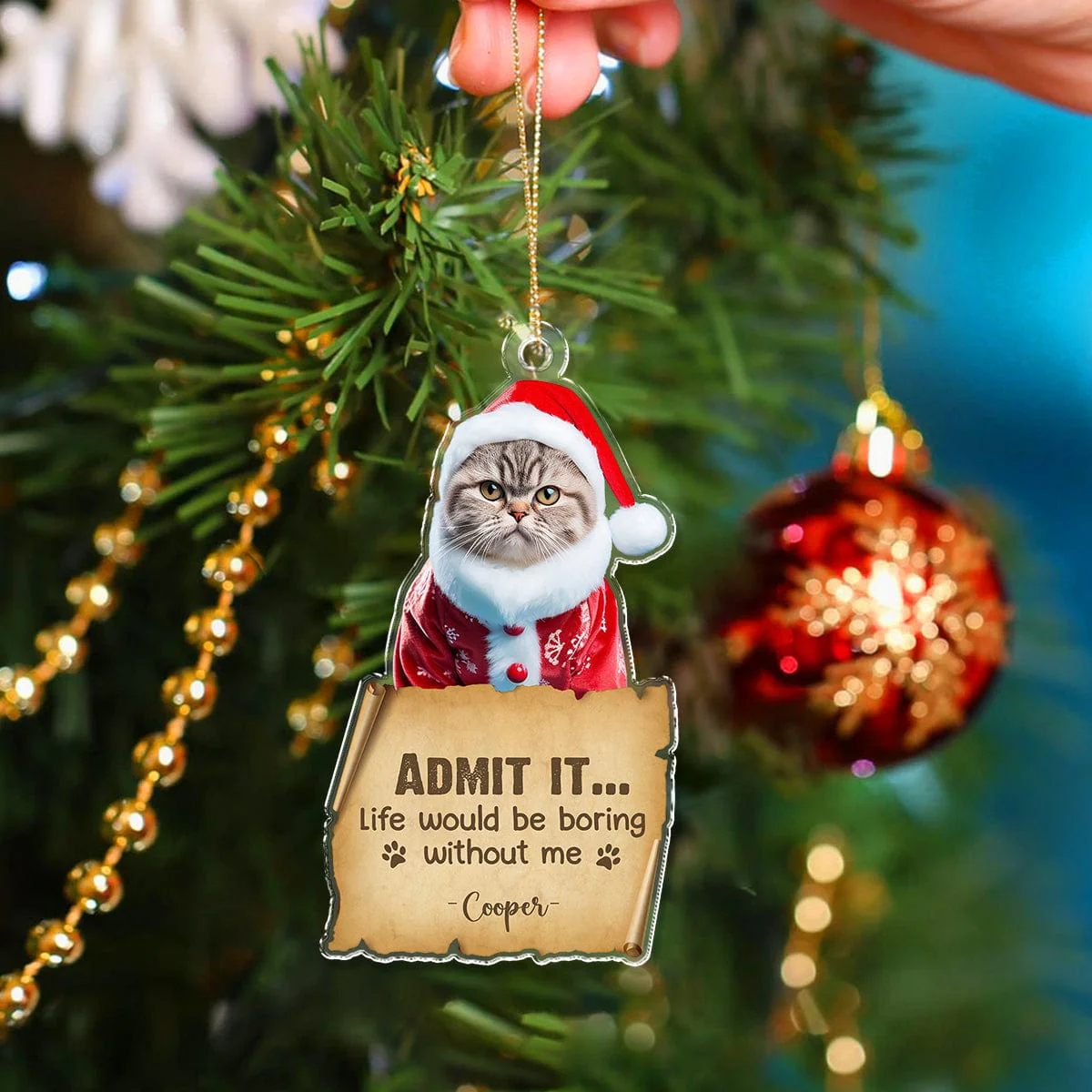 Custom Photo Life Would Be Boring Without Me For Dog Cat Lovers Acrylic Ornament HO82 893178 - Image 6