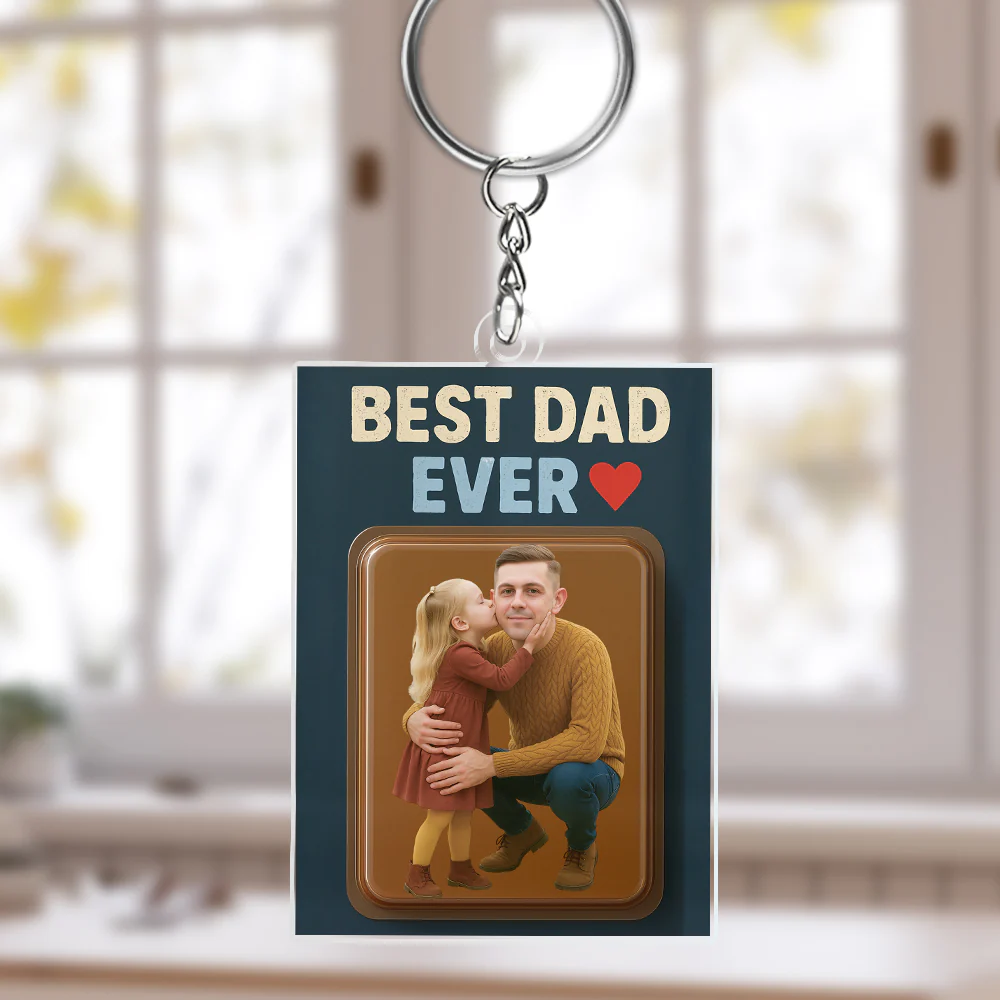 Custom Photo Dad And Kid Action Figure Acrylic Keychain Gift For Father's Day HO82 894002 - Image 3