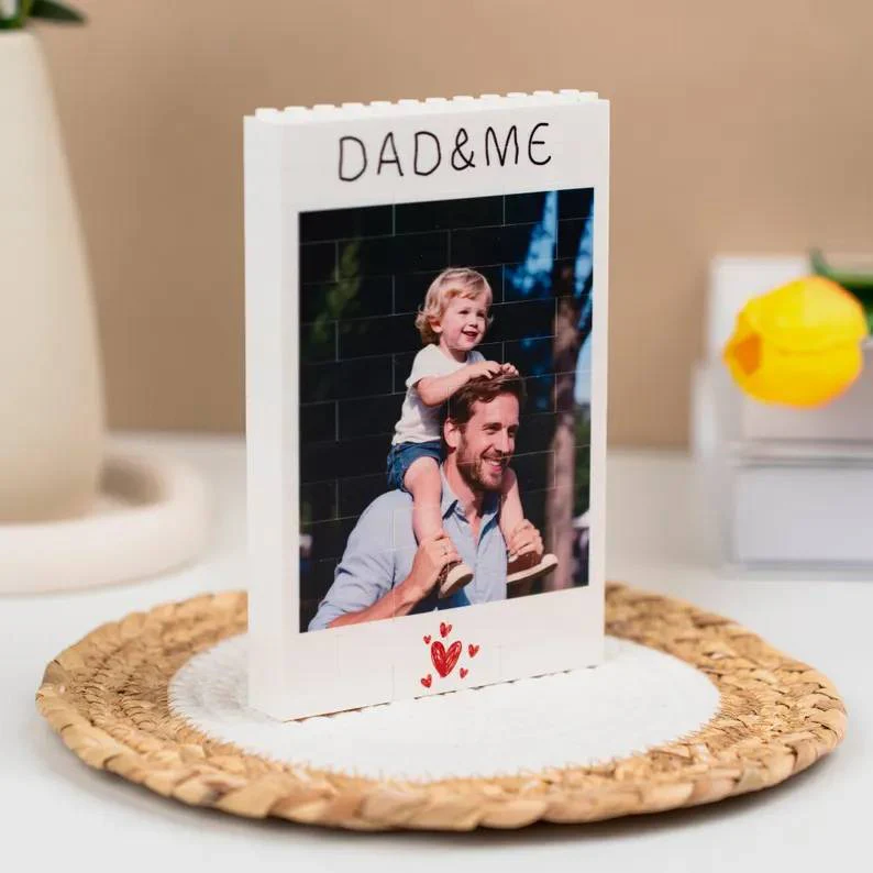 Custom Photo Dad & Me Building Brick Block - Father's Day Dad Gift, Unique Gift HO82 902600 - Image 2