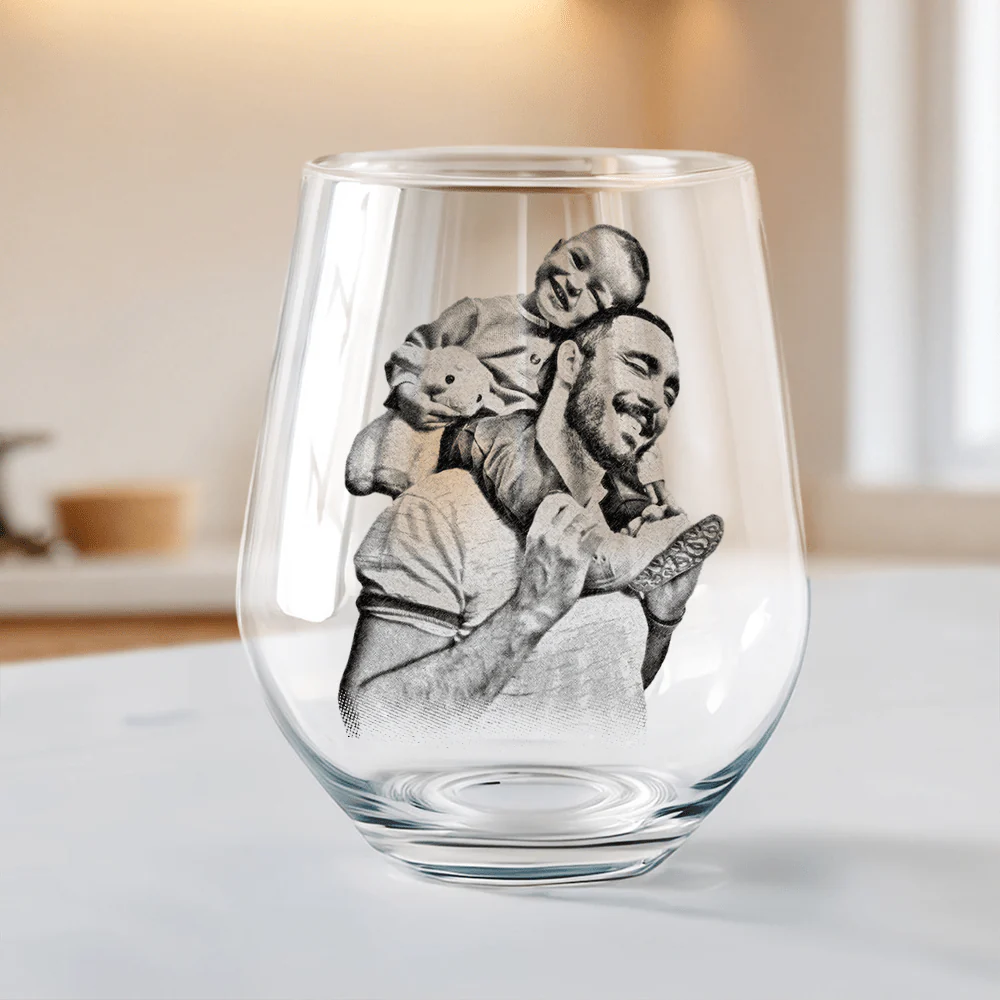 Custom Photo Dad & Son, Dad & Daughter Family Stemless Wine Glass Unique Father's Day Gift HO82 893414 - Image 7