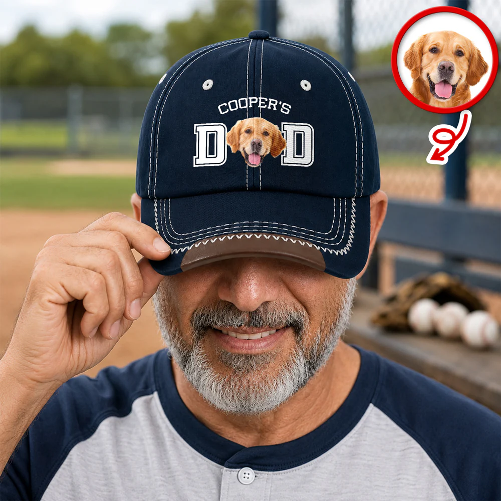 Custom Photo Dog Cat Dad Soft Baseball Cap - Gift For Dog Lovers, Father's Day HO82 902556 - Image 4