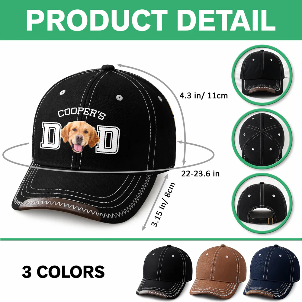 Custom Photo Dog Cat Dad Soft Baseball Cap - Gift For Dog Lovers, Father's Day HO82 902556 - Image 5