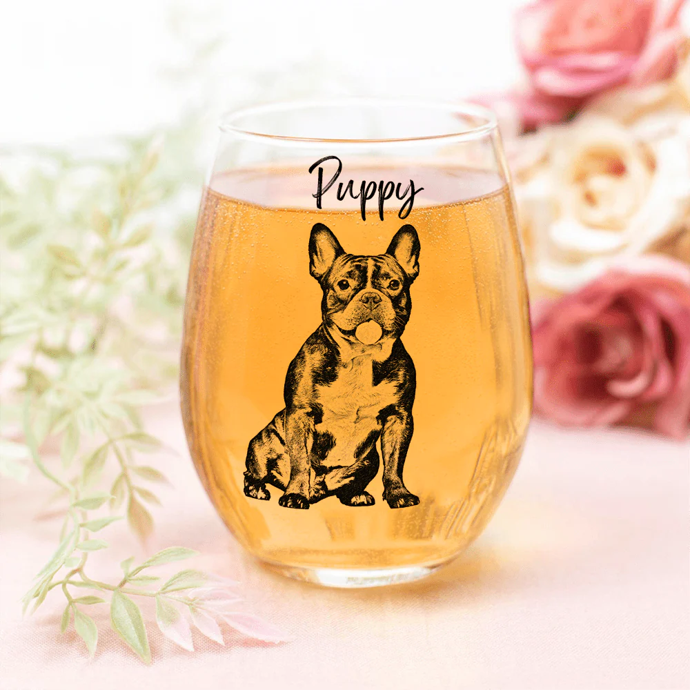 Custom Photo Dog Cat Stemless Wine Glass Unique Dog Cat Lovers Gift HO82 893418 - Image 3