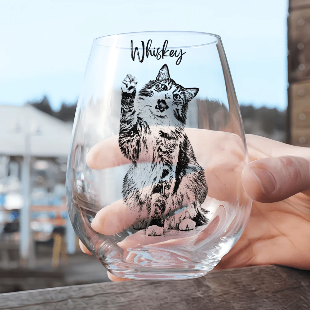 Custom Photo Dog Cat Stemless Wine Glass Unique Dog Cat Lovers Gift HO82 893418 - Image 7