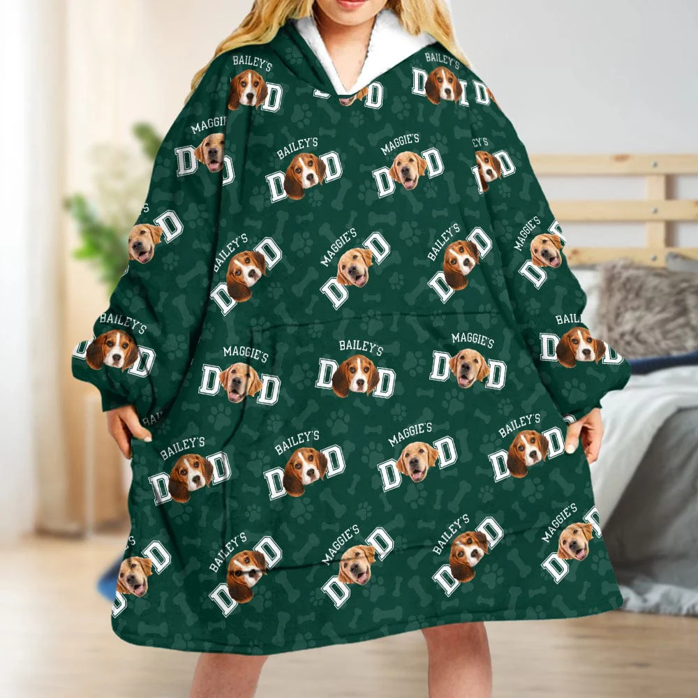 Custom Photo Dog Dad Dog Mom Hoodie Blanket N304 889372 - Image 2